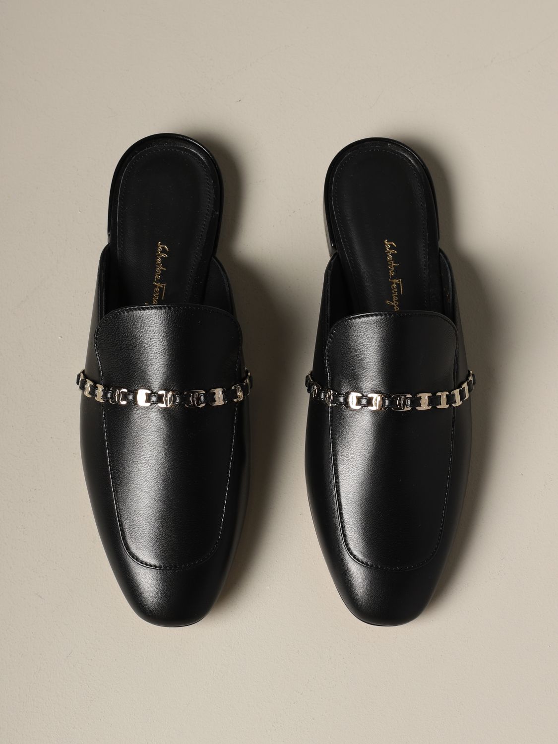 salvatore ferragamo slides black