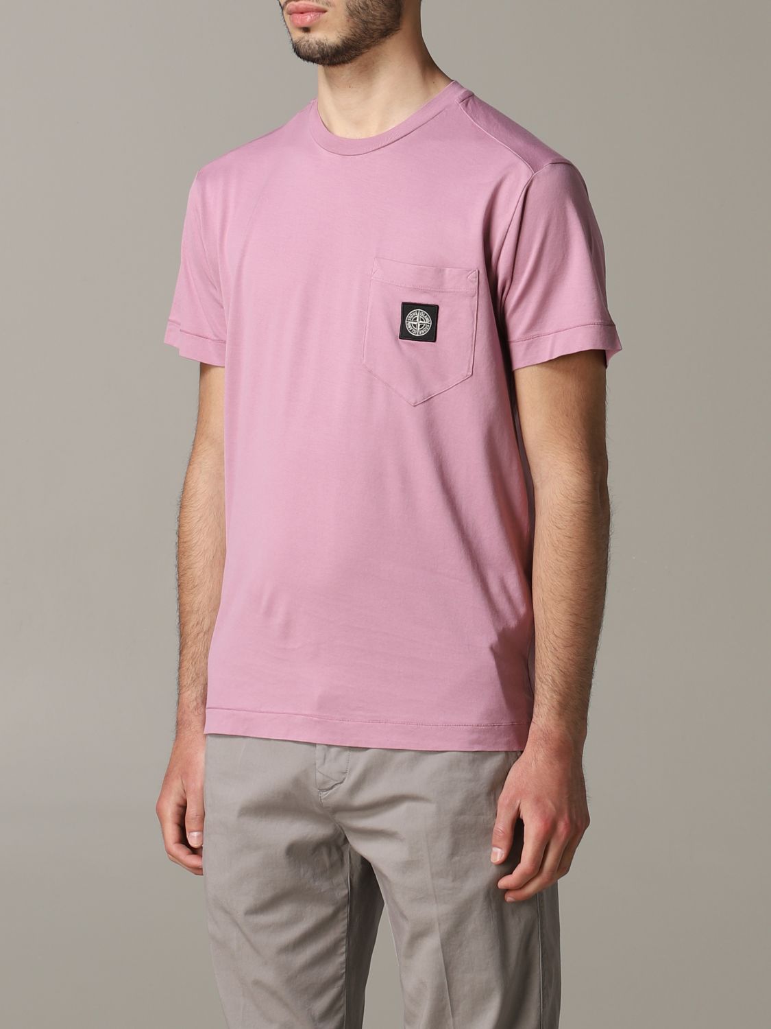 STONE ISLAND: T-shirt men | T-Shirt Stone Island Men Pink | T-Shirt ...