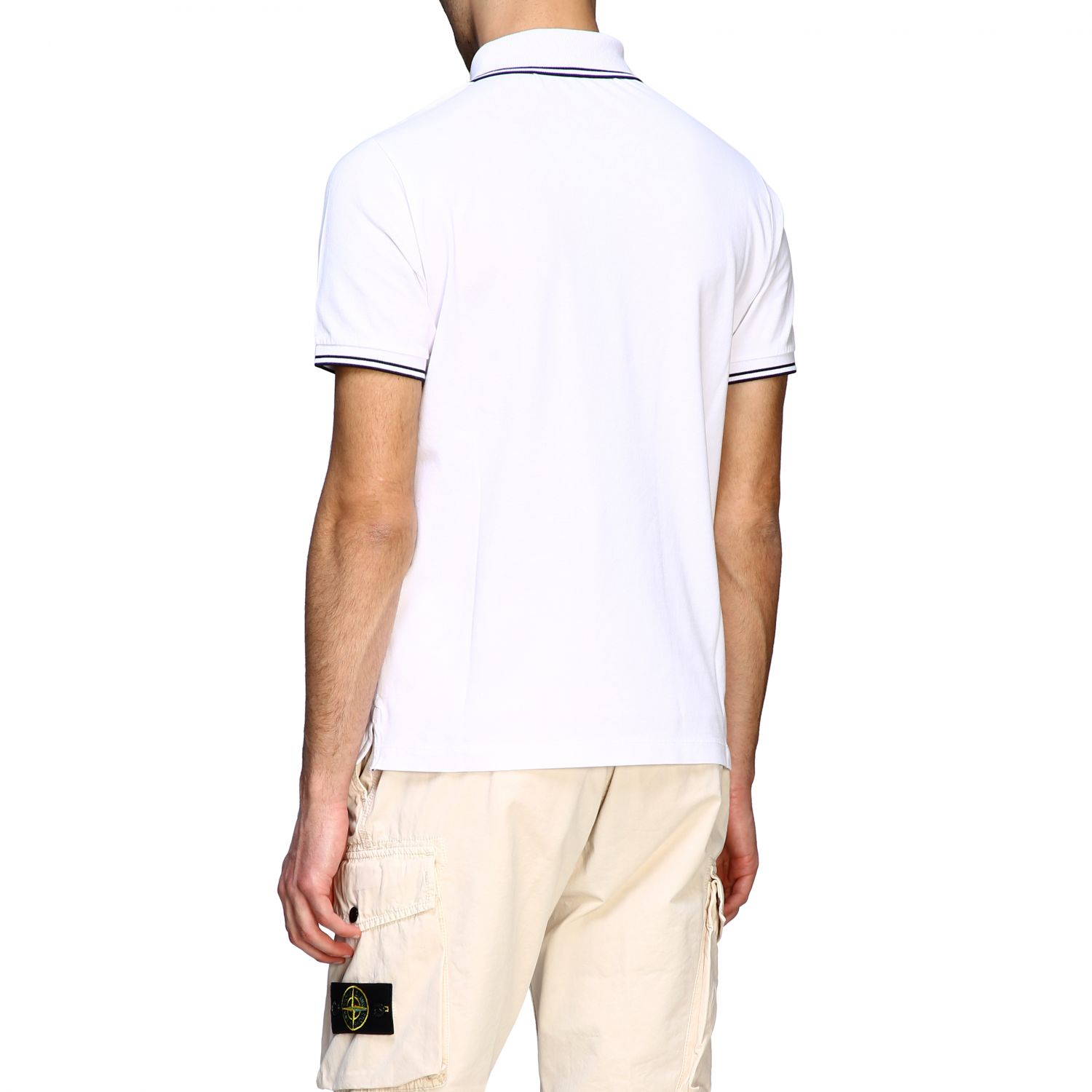 stone island white polo shirt