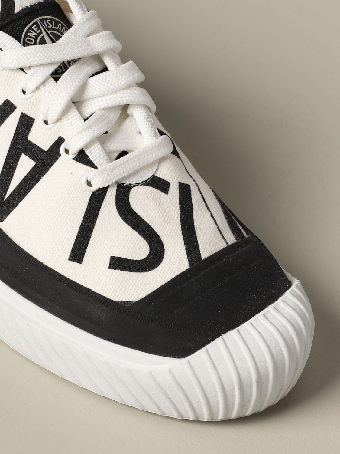 STONE sneakers printed canvas - Black | Stone Island sneakers MO7215S0166 online at GIGLIO.COM