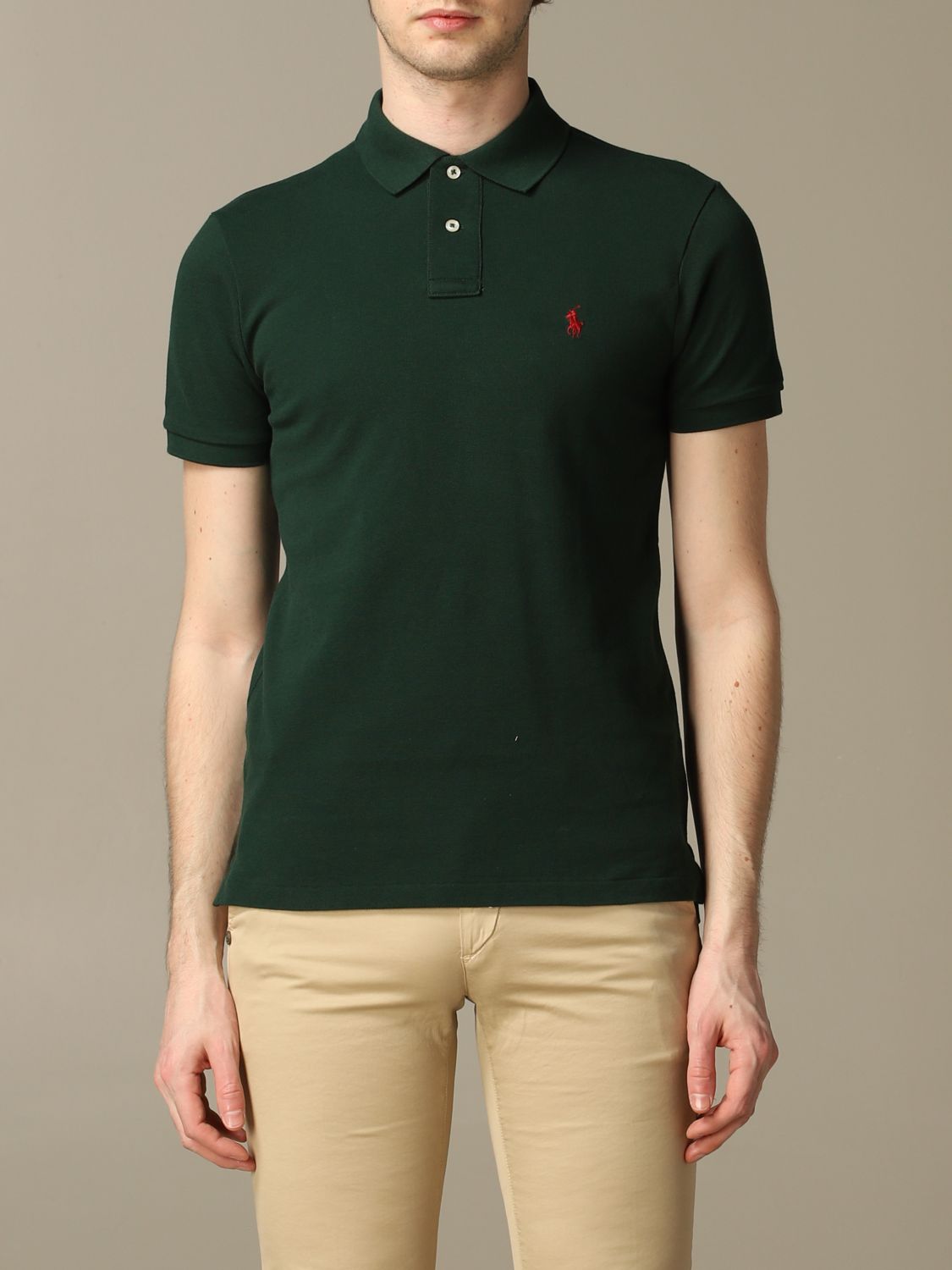 POLO RALPH LAUREN: polo shirt in honeycomb cotton - Forest Green | Polo  Ralph Lauren polo shirt 710795080 online on 