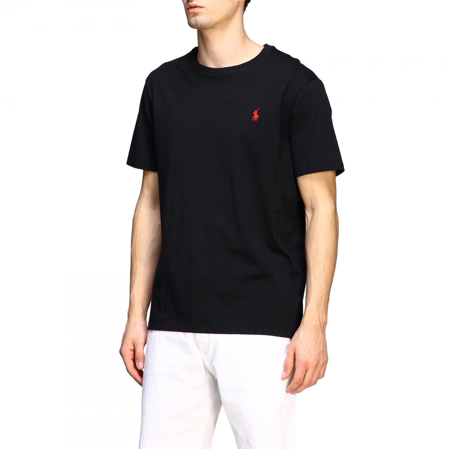 POLO RALPH LAUREN Tshirt a girocollo con logo TShirt Polo Ralph Lauren Uomo Nero TShirt