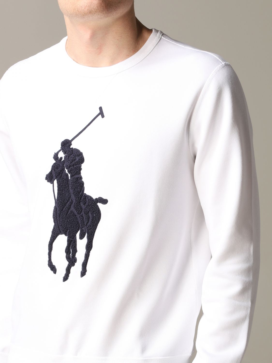 Polo Ralph Lauren Outlet: crewneck sweatshirt with flocked logo - White ...