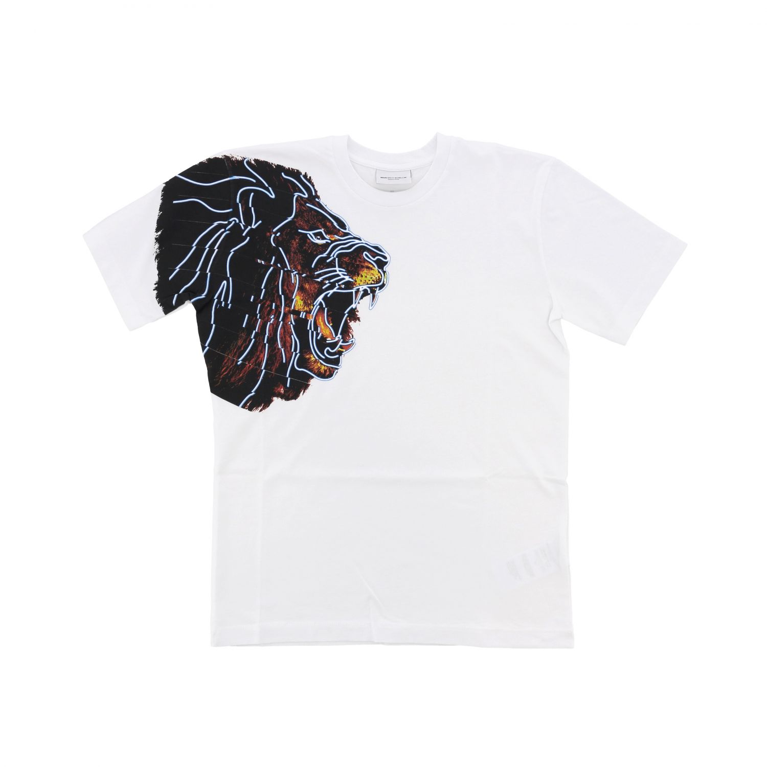 T-shirt Marcelo Burlon: Marcelo Burlon short sleeve t-shirt with lion print white 1