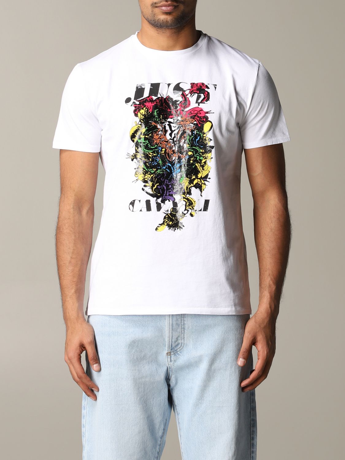 Just Outlet: t-shirt for man - White | Cavalli t-shirt S01GC0626 N20663 online on