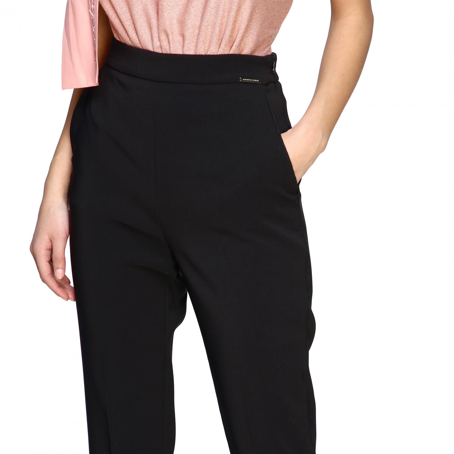 Elisabetta Franchi Outlet: slim trousers - Black | Pants Elisabetta Franchi  PA065 01E2 GIGLIO.COM