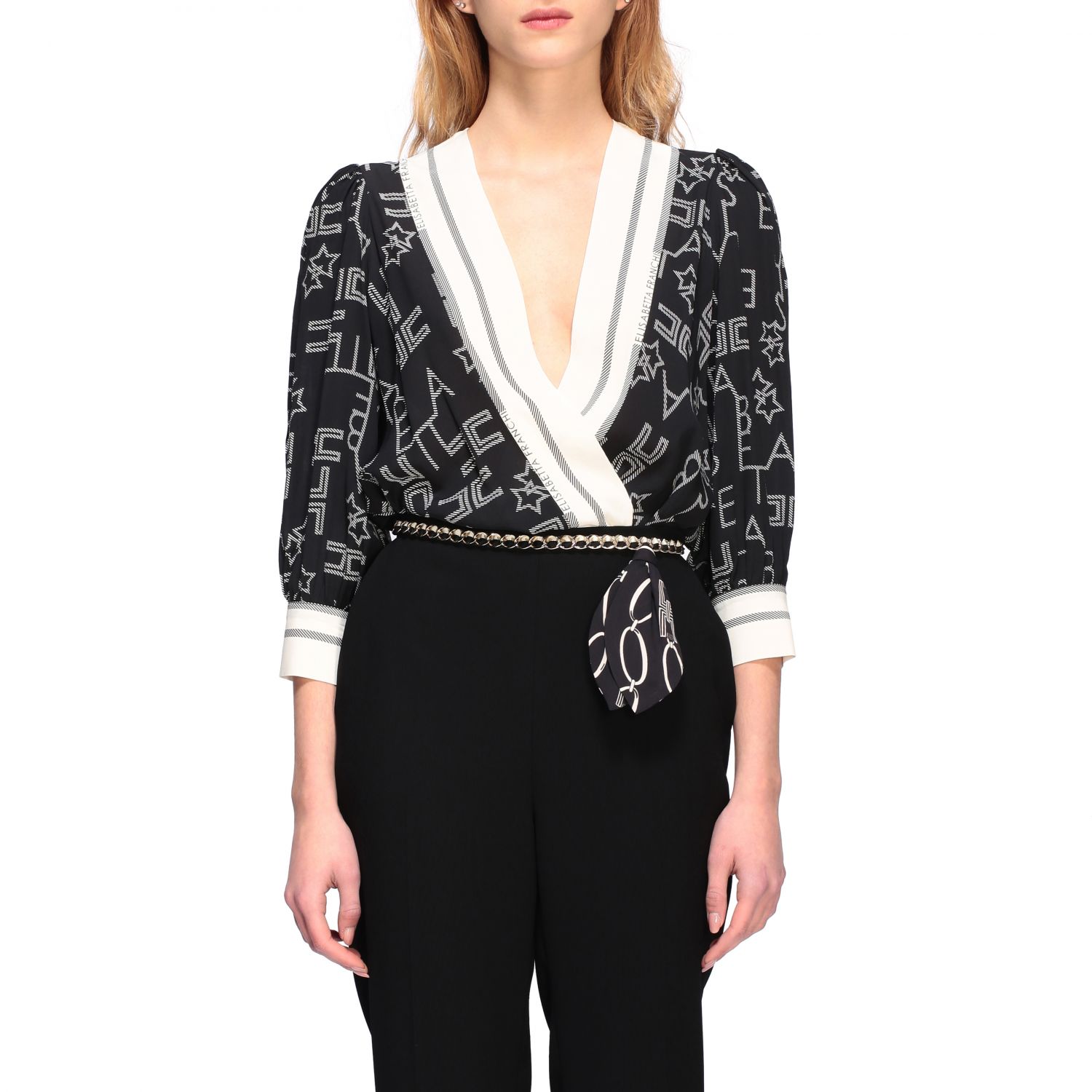Elisabetta Franchi Outlet: Боди Женское - Черный | Рубашка Elisabetta  Franchi CB108 01E2 GIGLIO.COM
