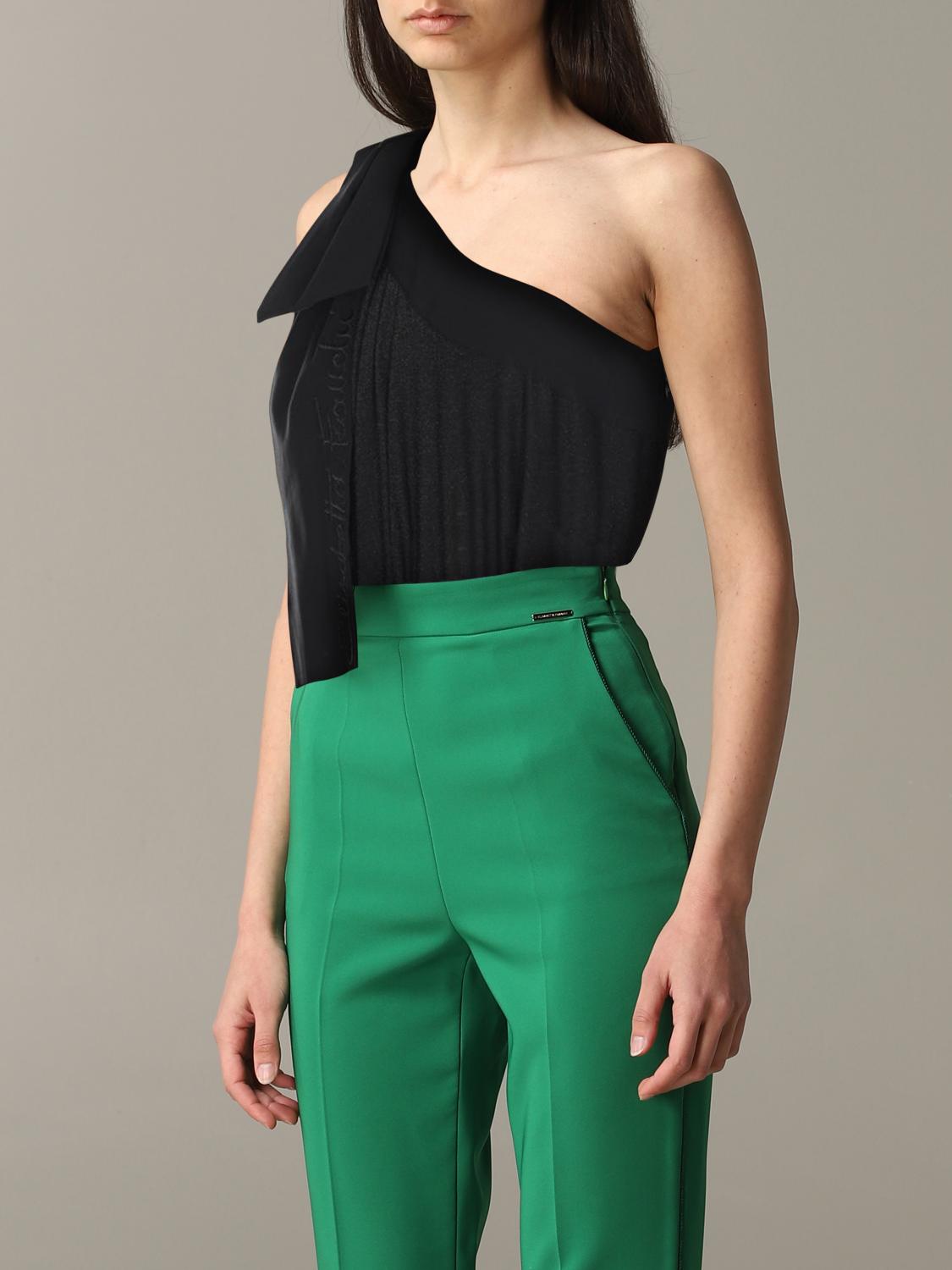 one shoulder lurex black