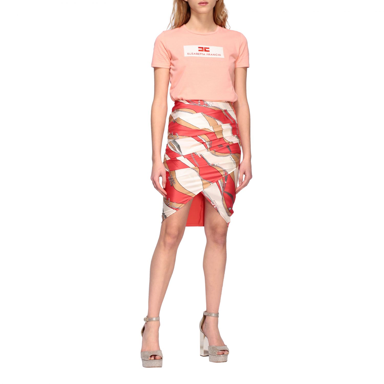 Elisabetta Franchi pencil skirt with chain print