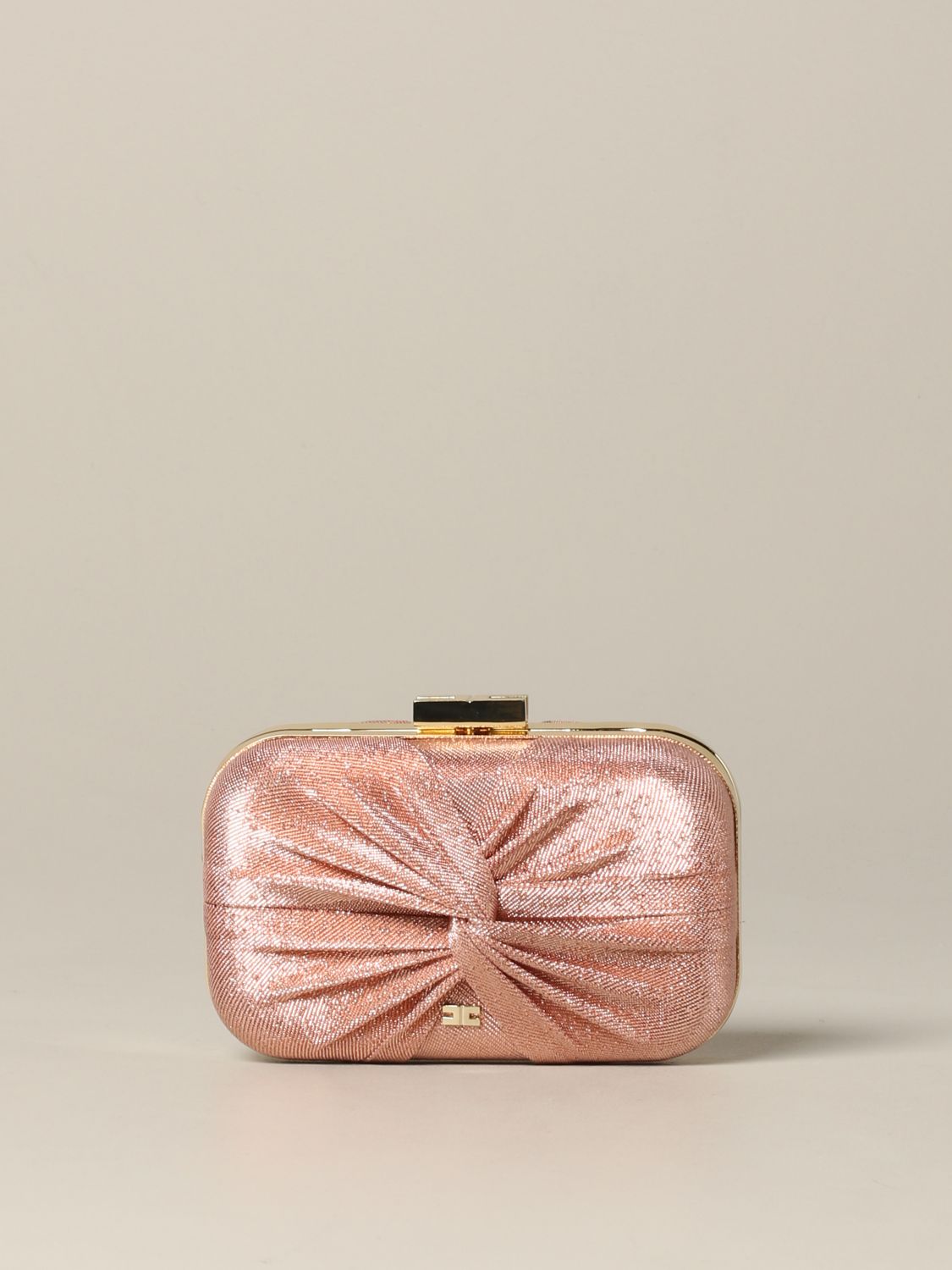 Franchi Outlet: in lurex fabric - Pink | Elisabetta Franchi clutch BS58A 02E2 online on GIGLIO.COM