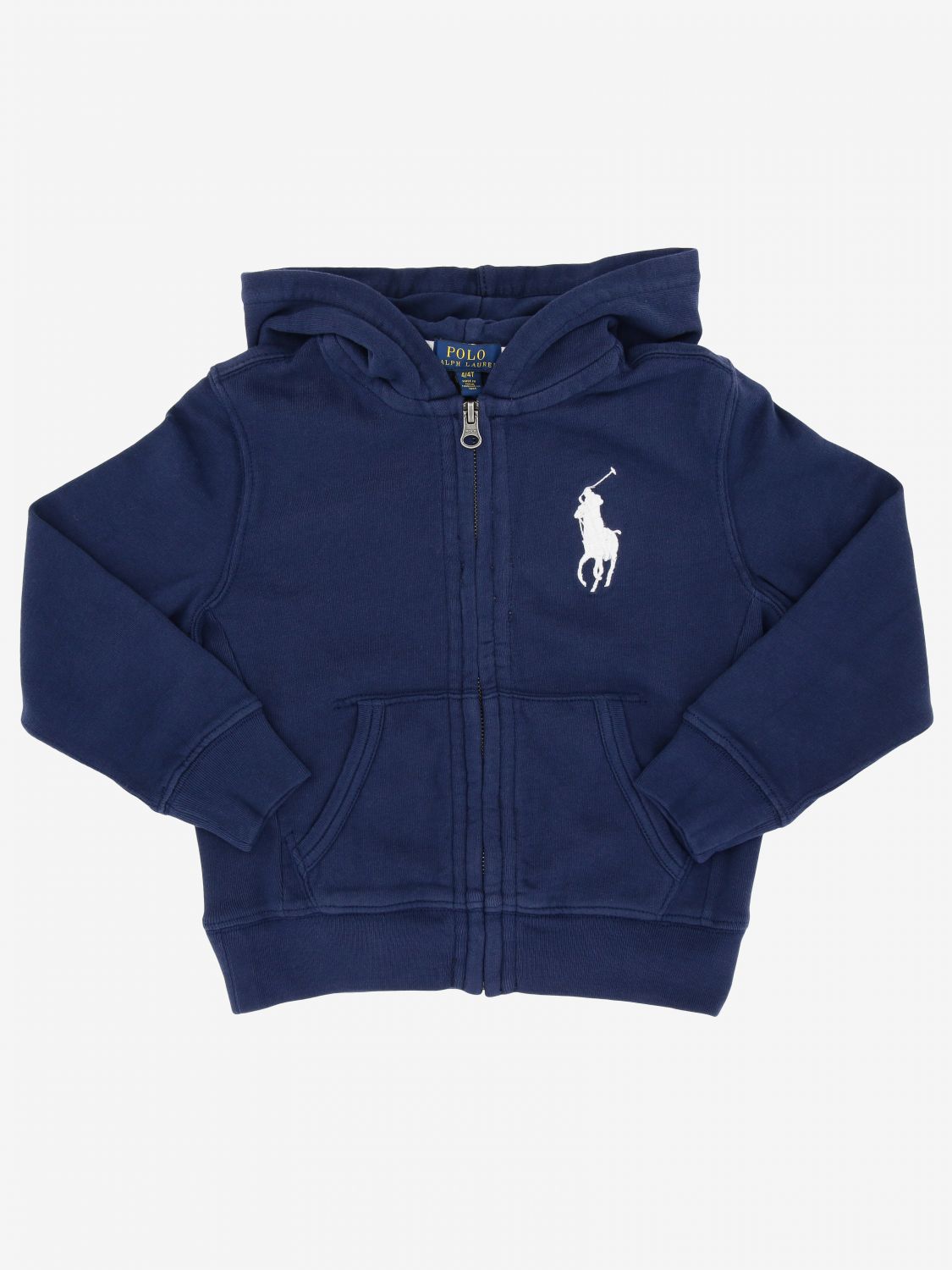 Polo Ralph Lauren Toddler Outlet: sweatshirt with hood and zip - Blue | Polo  Ralph Lauren Toddler sweater 321786394 online on 