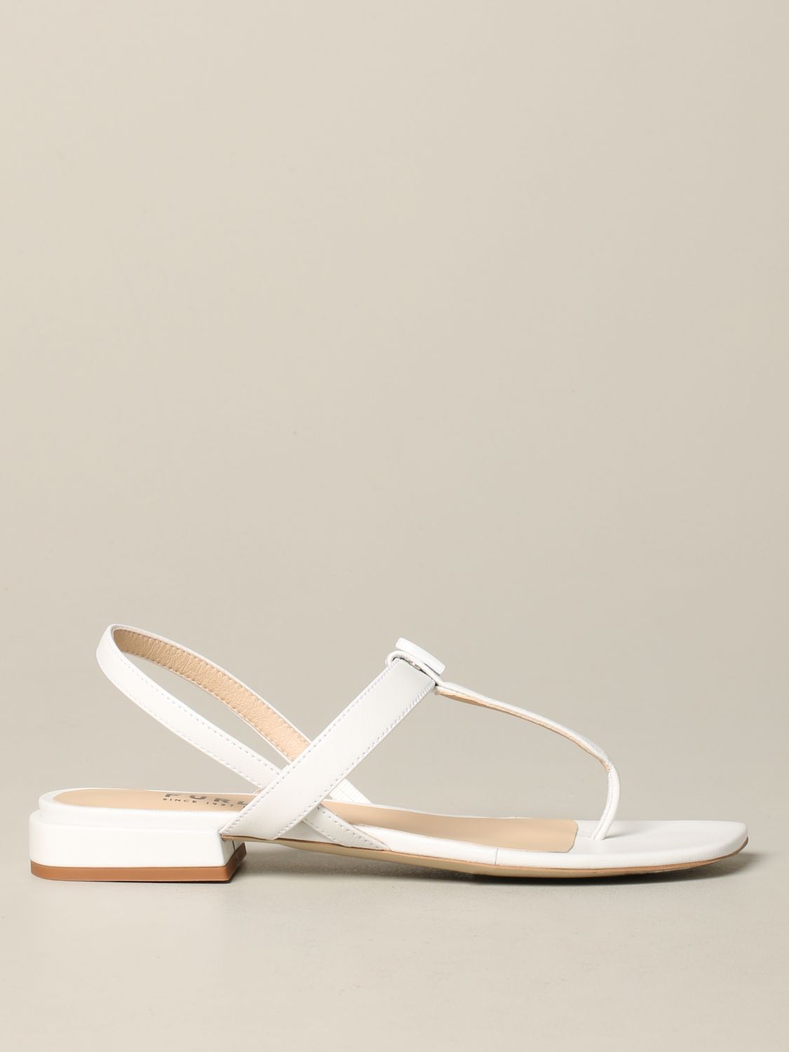 Furla Outlet: Yc81 flat sandal in nappa leather - White | Furla flat ...