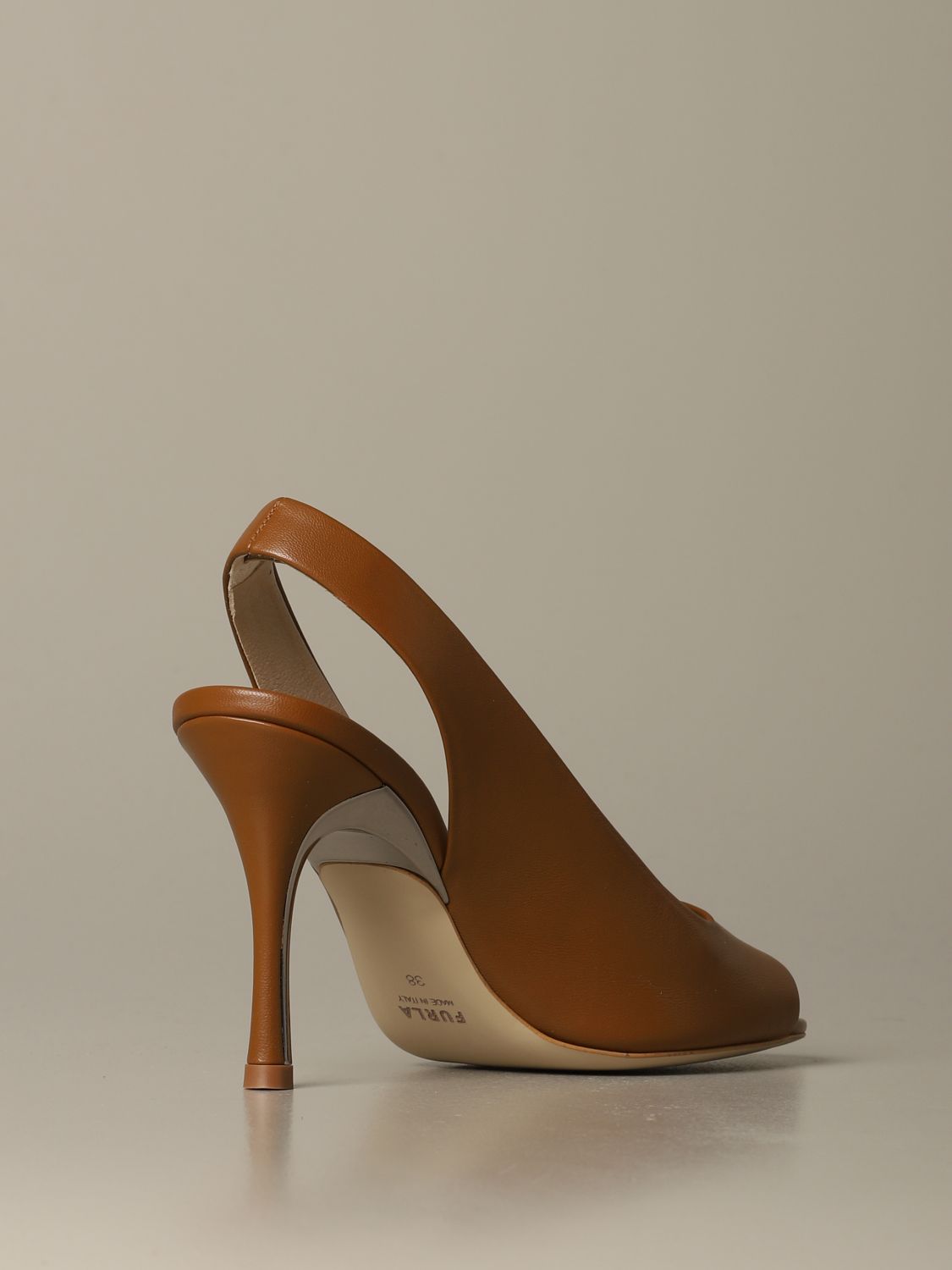 tan leather high heel shoes
