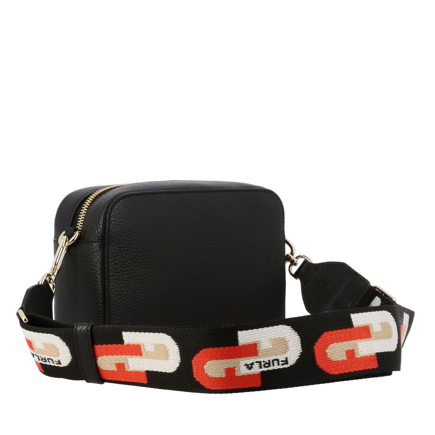 FURLA: sleek mini camera case in textured leather | Mini Bag Furla ...
