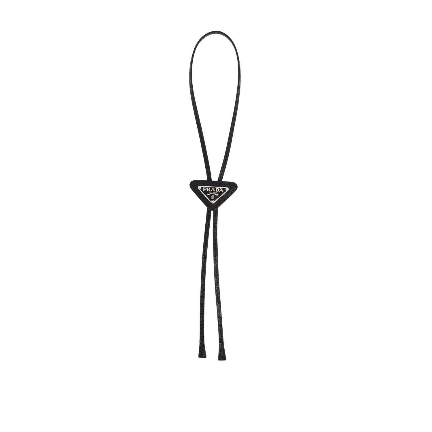 Juwel Prada: Prada Cowboy Halskette / Krawatte mit dreieckigem Logo schwarz 3
