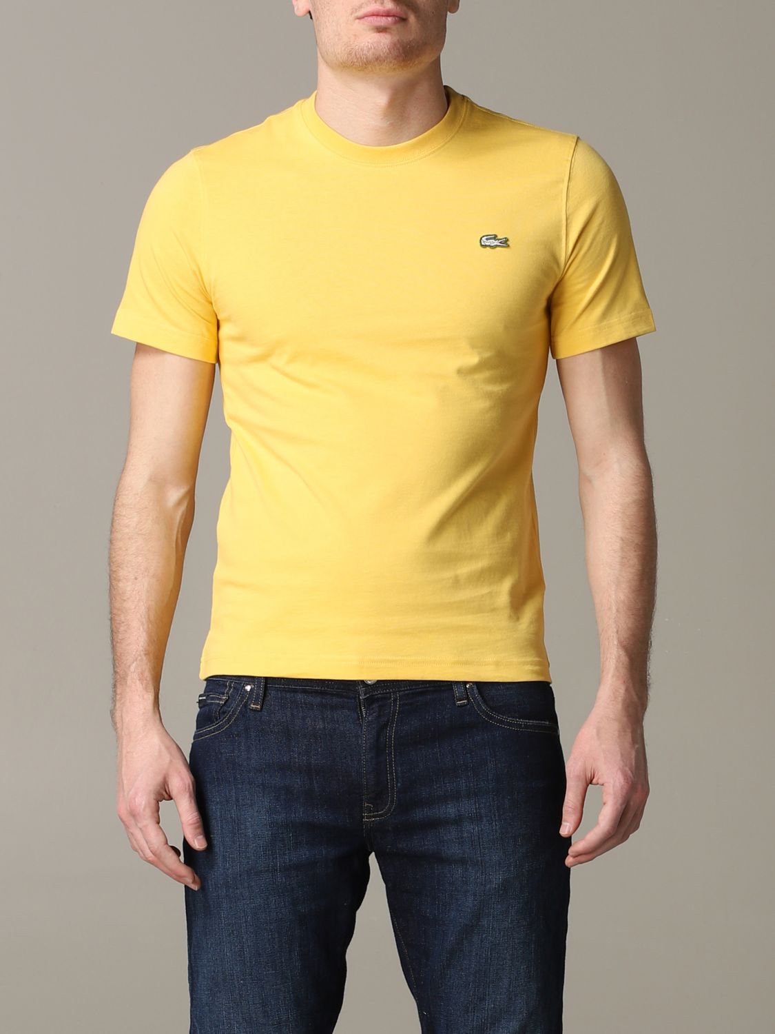 yellow lacoste t shirt