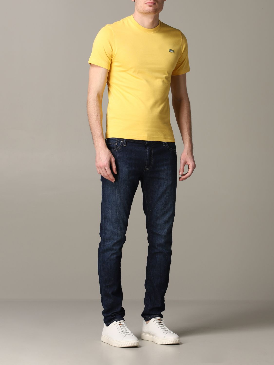 Lacoste L!Ve Outlet: T-shirt men | T-Shirt Lacoste L!Ve Men Yellow | T ...