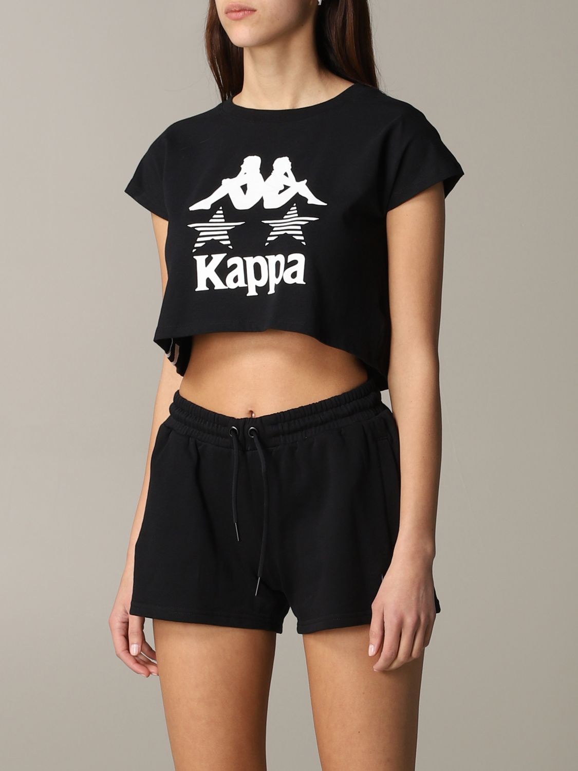 Kappa Outlet: women | T-Shirt Kappa Women Black | T-Shirt Kappa GIGLIO.COM