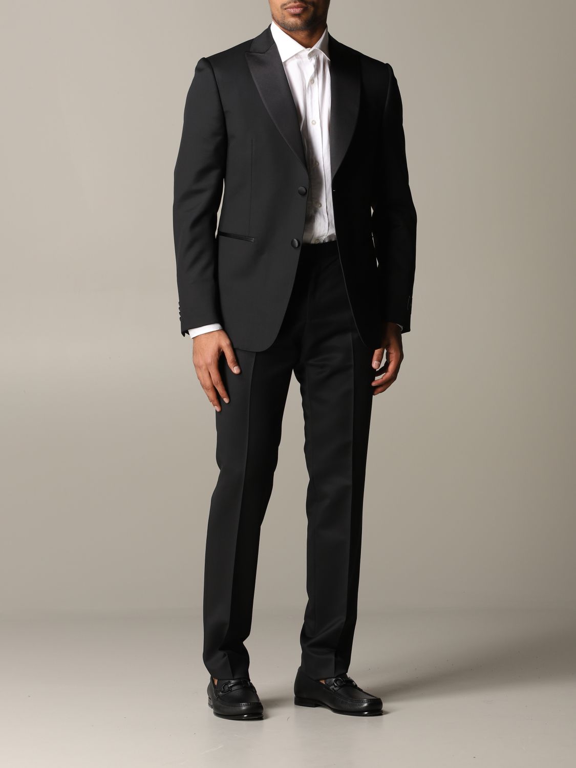 Z Zegna Outlet: drop 7 tuxedo suit in mohair wool - Black | Z Zegna ...