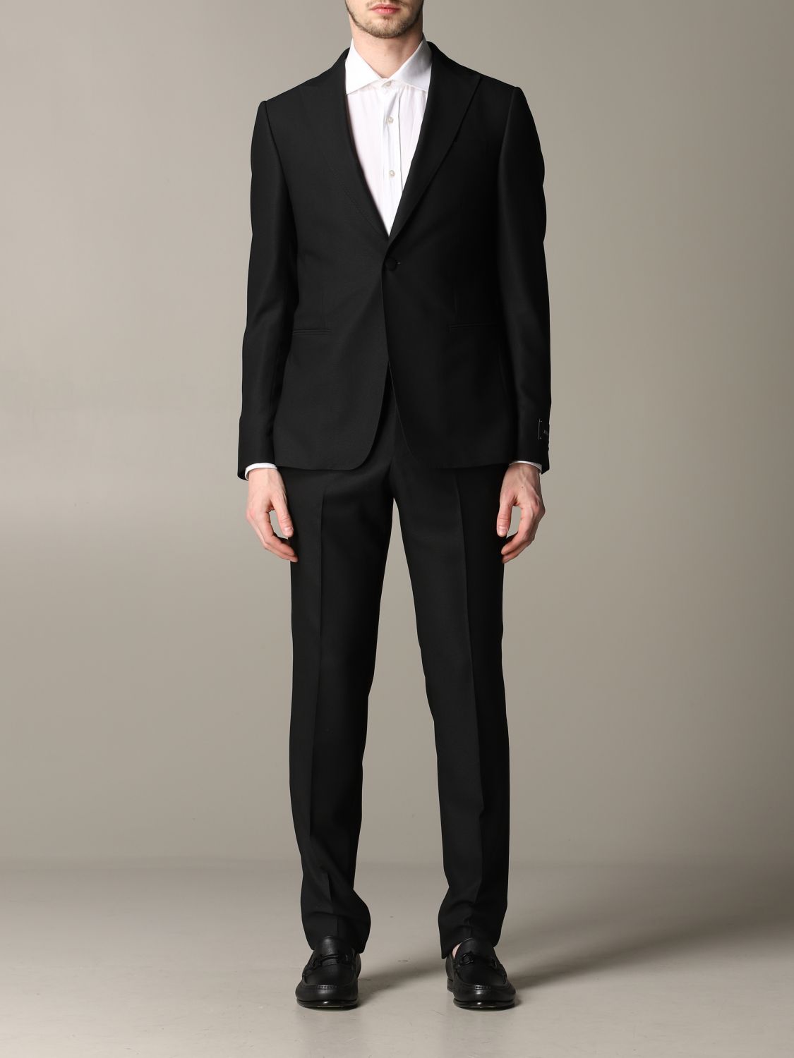 Z Zegna Outlet: drop 8 suit in sable wool - Black | Z Zegna suit 283KGQ ...