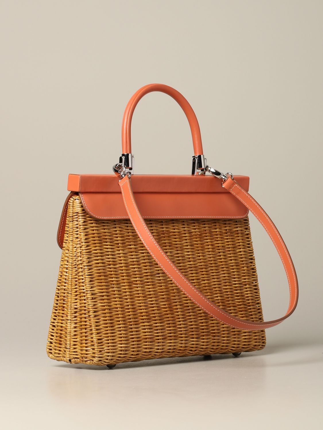 Rodo Outlet: Borsa in midollino e pelle - Pesca | Borsa A Mano Rodo B8359  820202 GIGLIO.COM