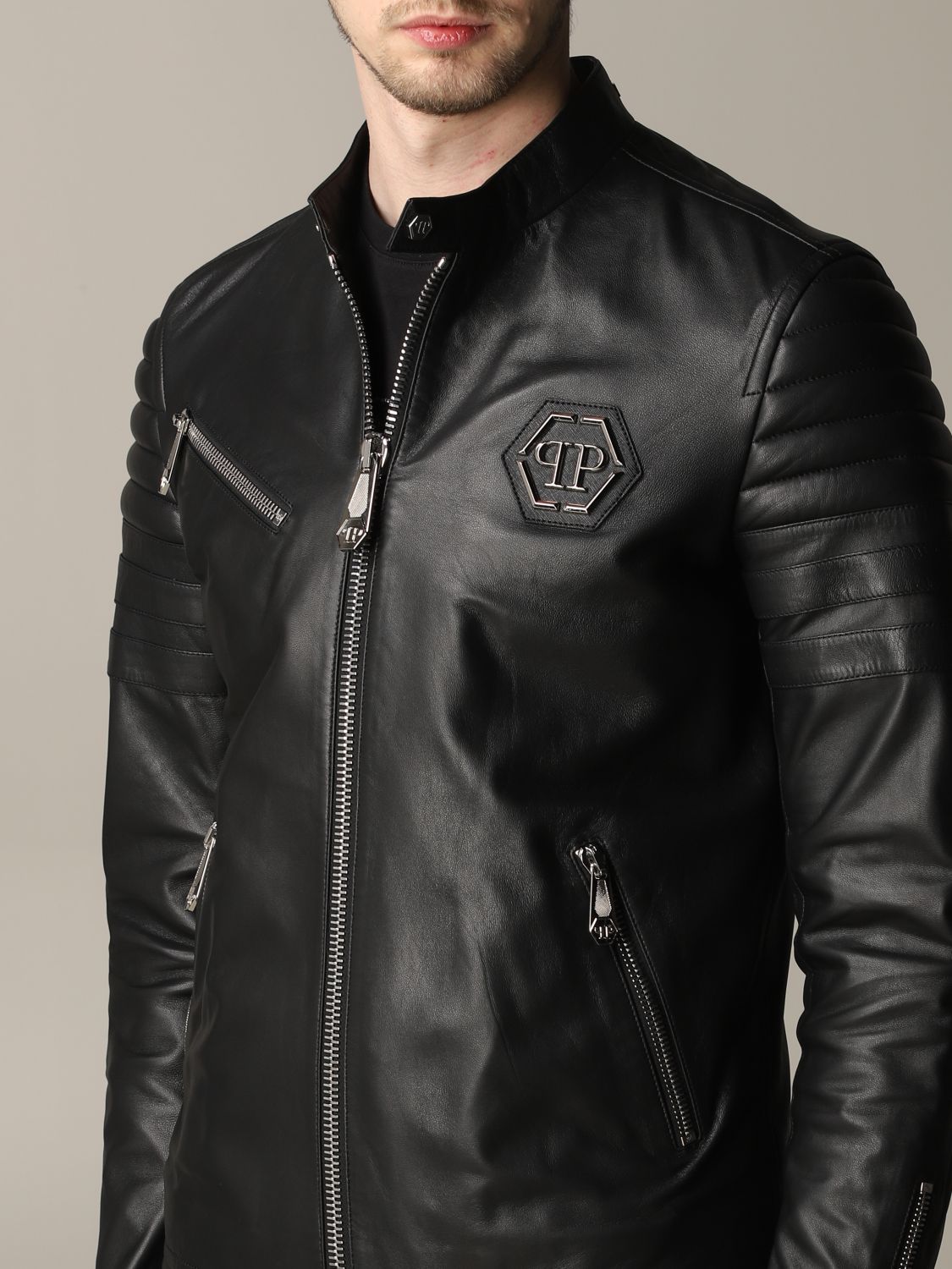 philipp plein leather jacket