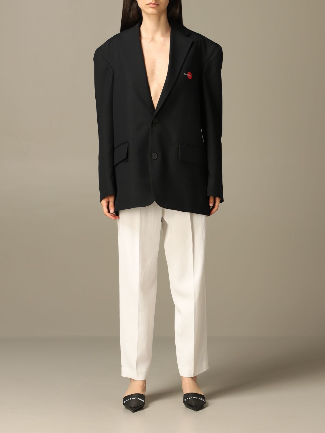 Balenciaga Outlet blazer for woman  Black  Balenciaga blazer 621998  TXI17 online on GIGLIOCOM