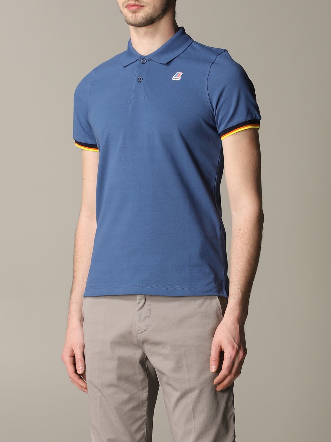 back the blue polo shirt