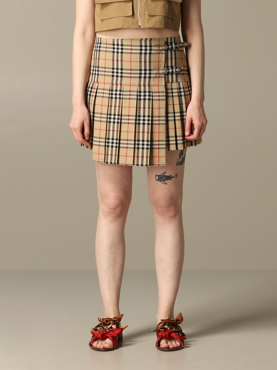 burberry long skirt