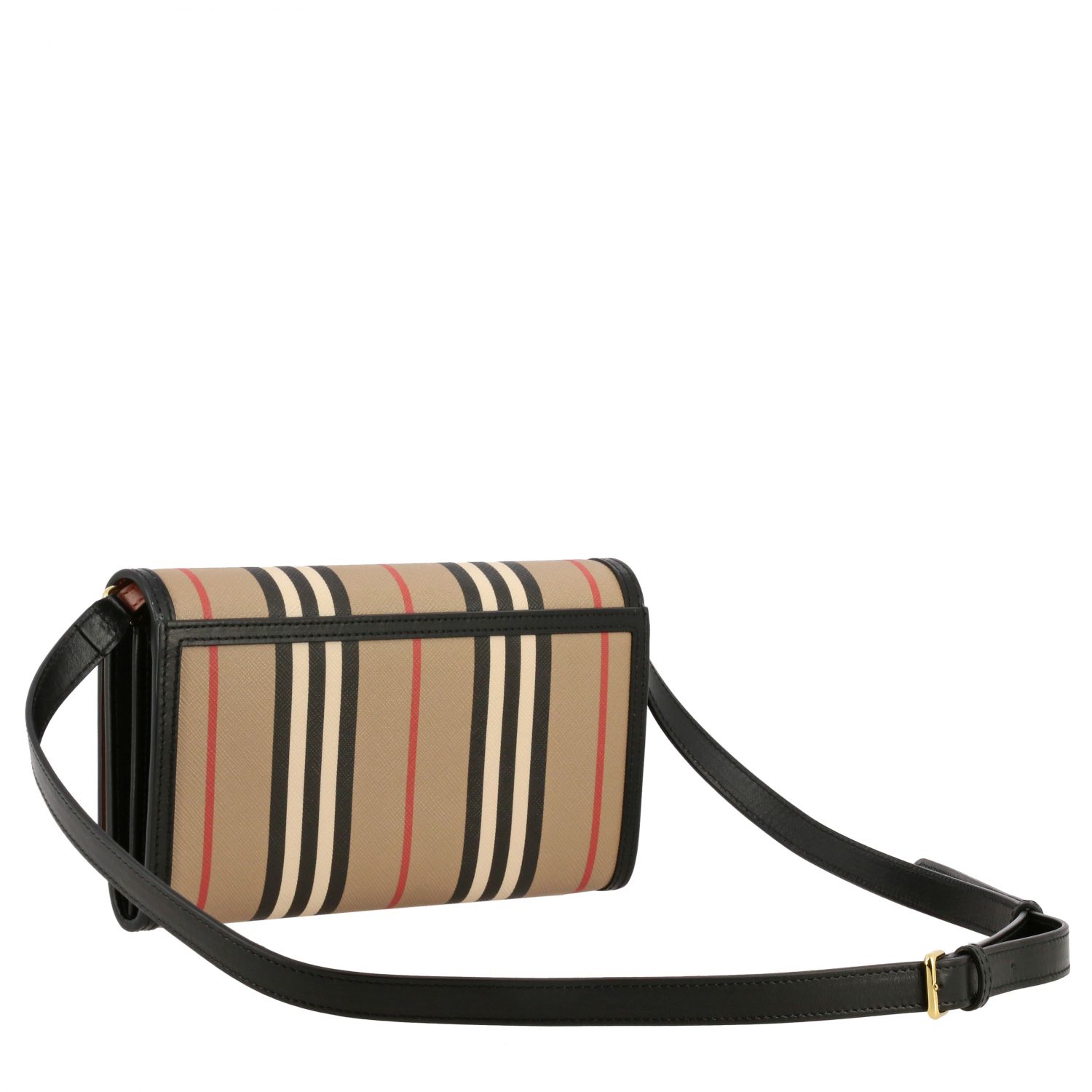 Burberry Outlet: Hannah shoulder bag in vintage check leather - Beige Burberry mini bag 8026004 at GIGLIO.COM