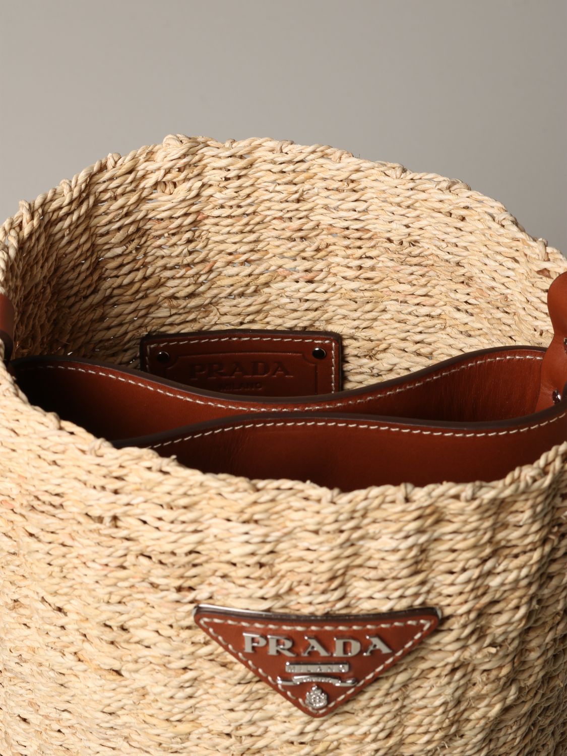 Borsa Secchiello Rafia da Donna Prada | Coltorti Boutique