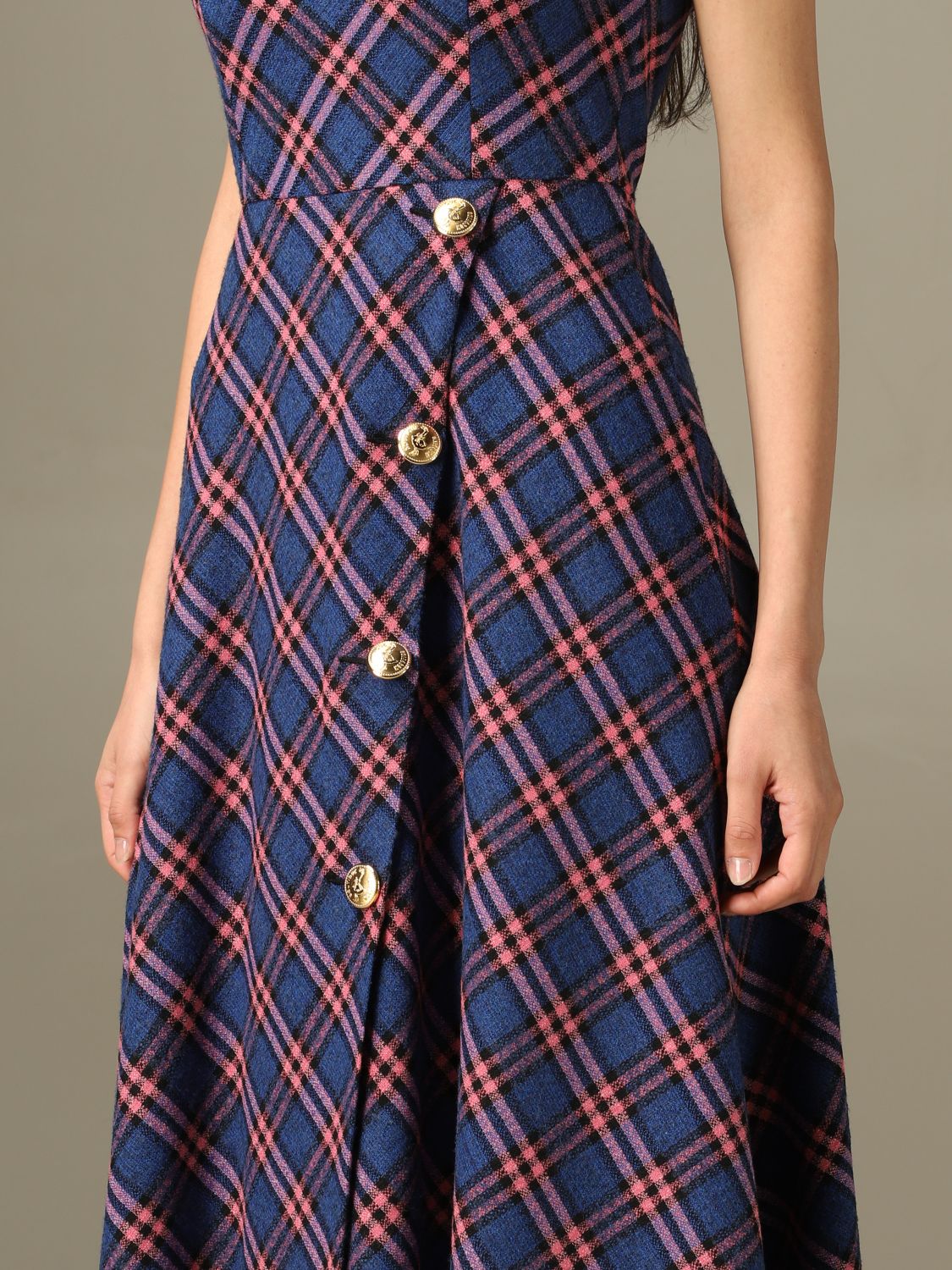 wool check dress