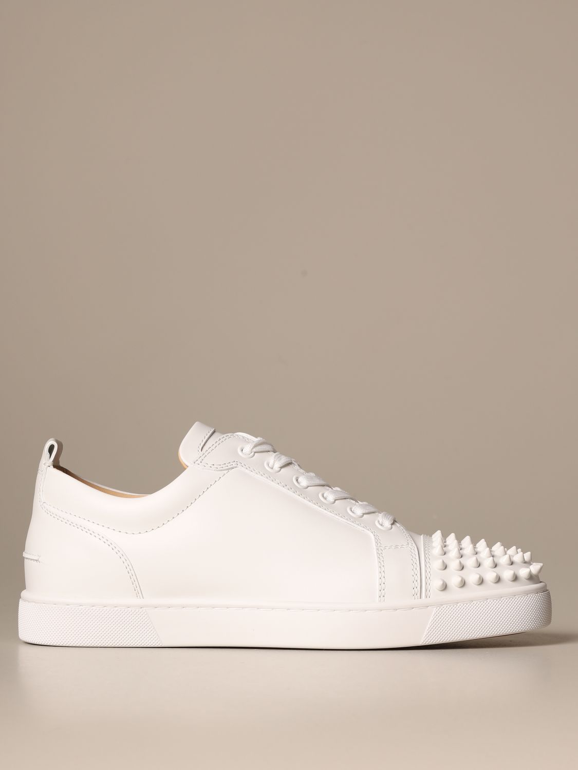 louboutin white studded sneakers