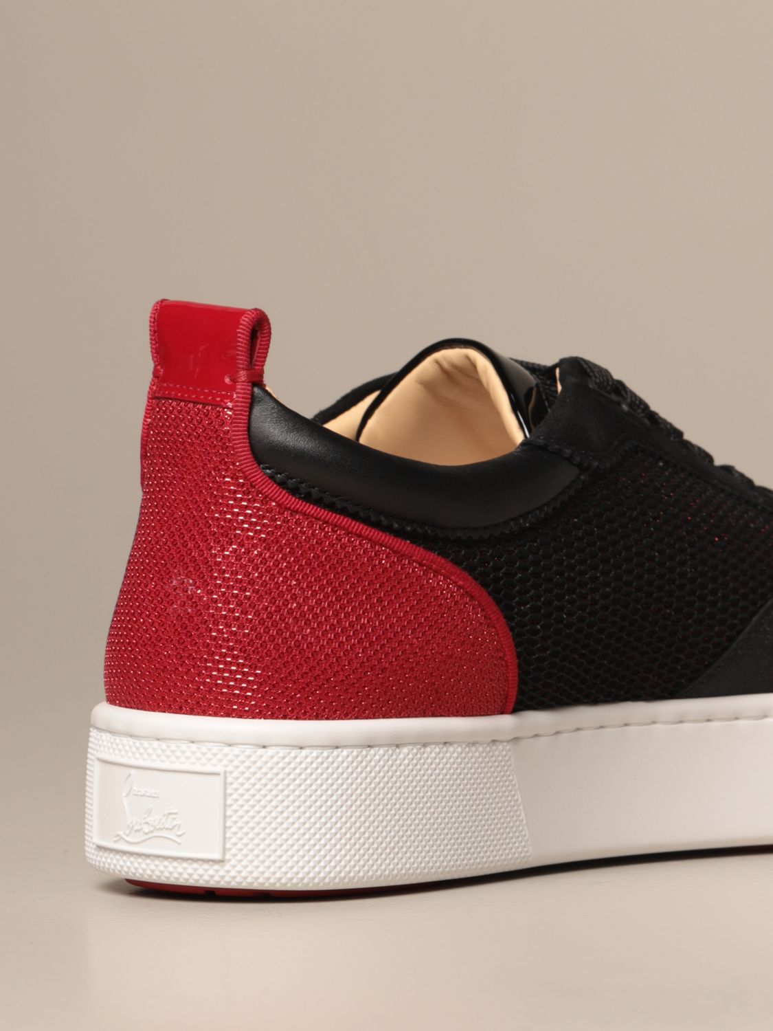 CHRISTIAN LOUBOUTIN Happyrui Suede, Textured-Leather and Mesh Sneakers for  Men