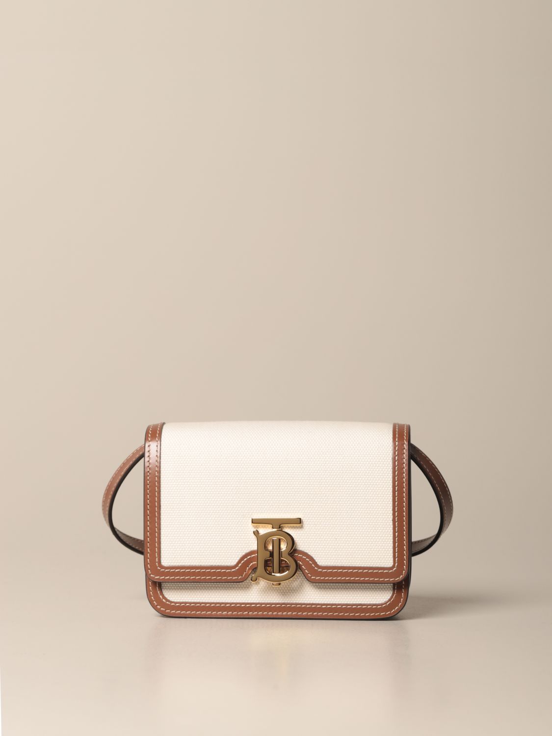 Burberry Small Canvas and Leather TB Cross-Body Bag