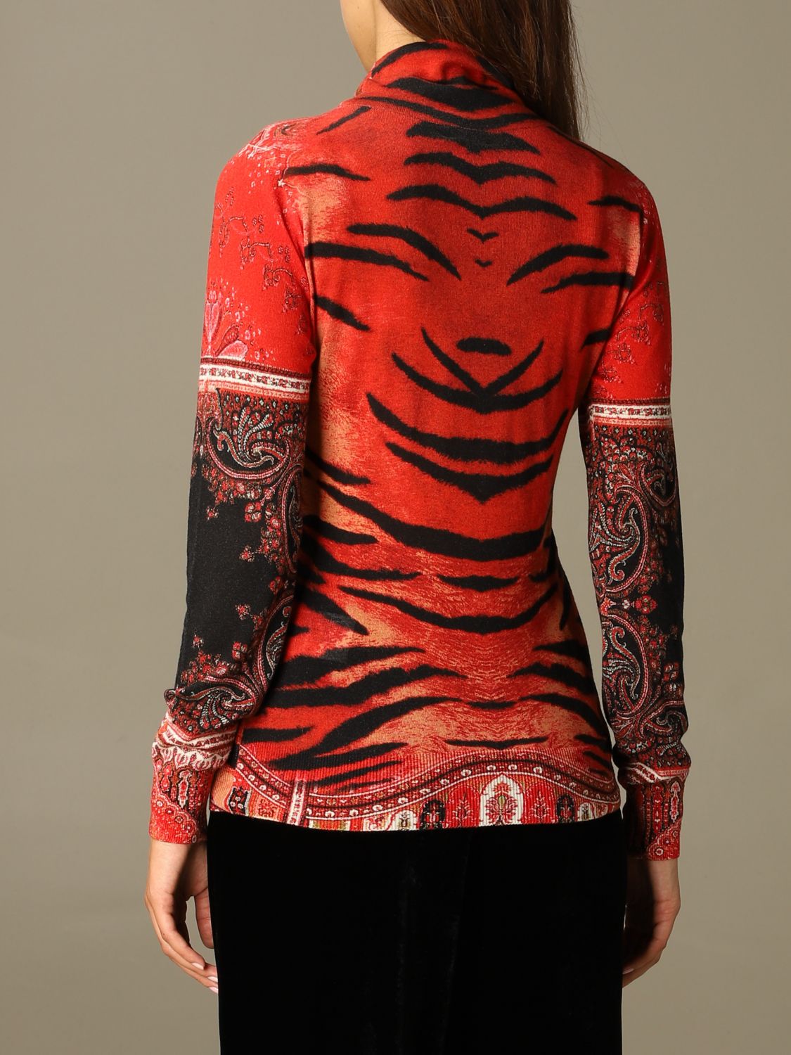 Etro turtleneck in silk and paisley cashmere