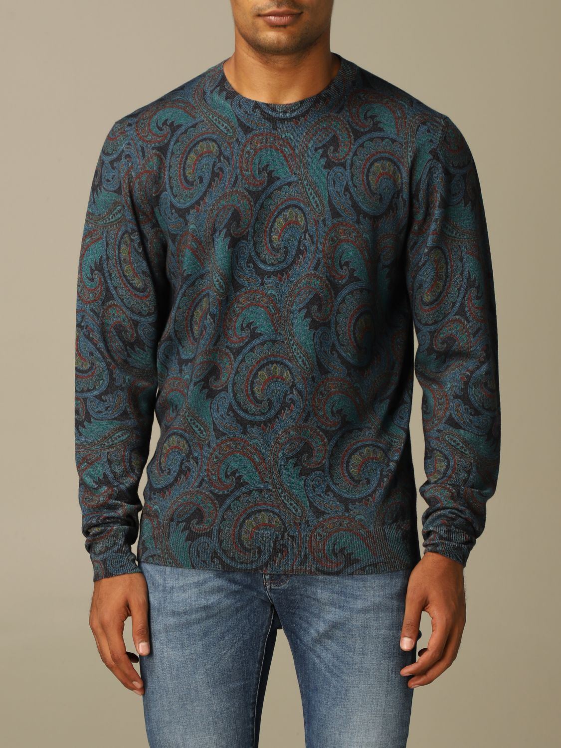 Nietje Gewond raken Alexander Graham Bell ETRO: paisley wool sweater - Blue | Etro sweater 1M064 9713 online on  GIGLIO.COM