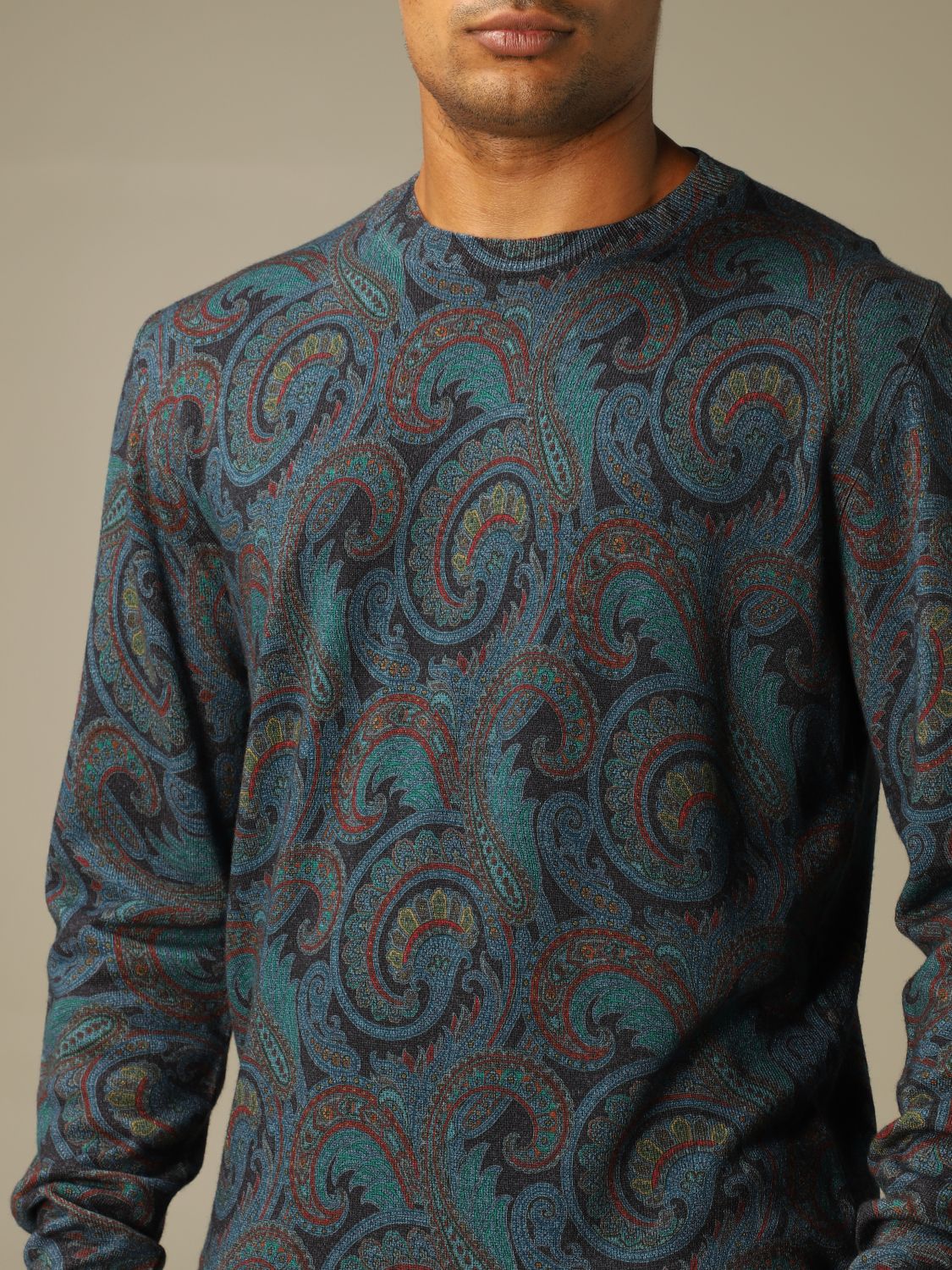 Mens Clothing Sweaters and knitwear Turtlenecks Etro Wool Paisley-knit Roll-neck Jumper in Blue for Men 