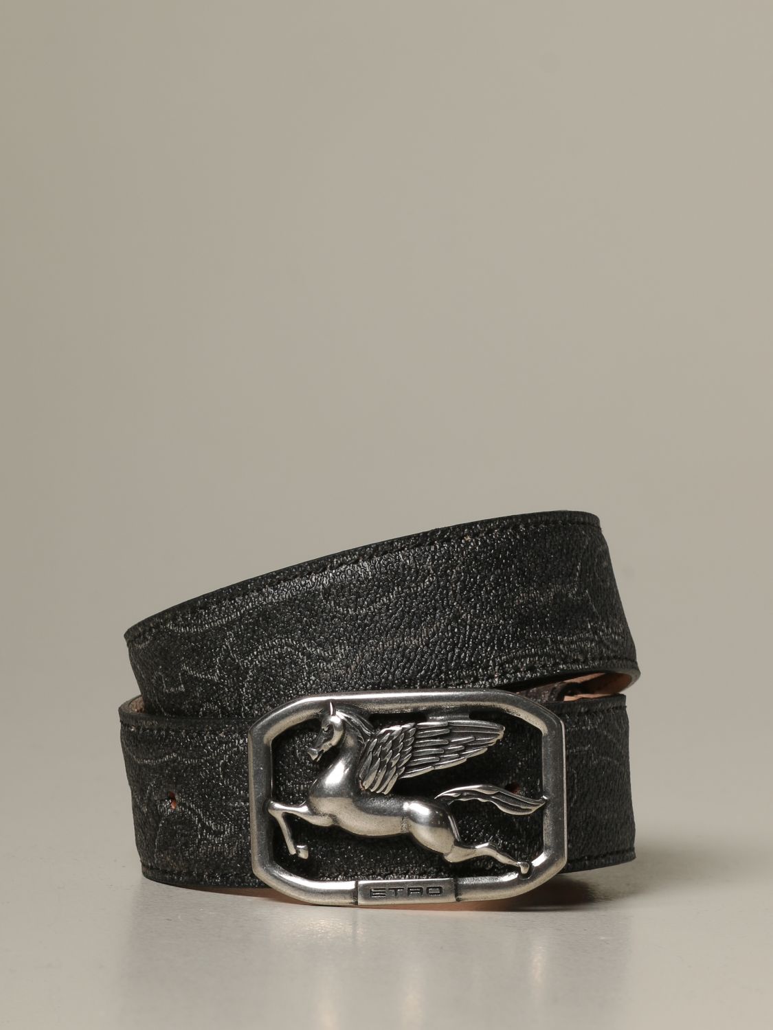 ETRO: belt in paisley jacquard fabric - Black Etro belt 0I287 8335 online GIGLIO.COM