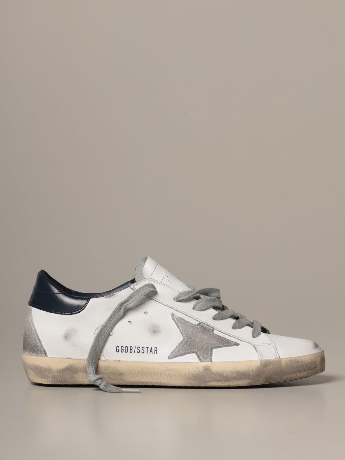 GOLDEN GOOSE: Superstar classic sneakers in leather - White | Sneakers ...