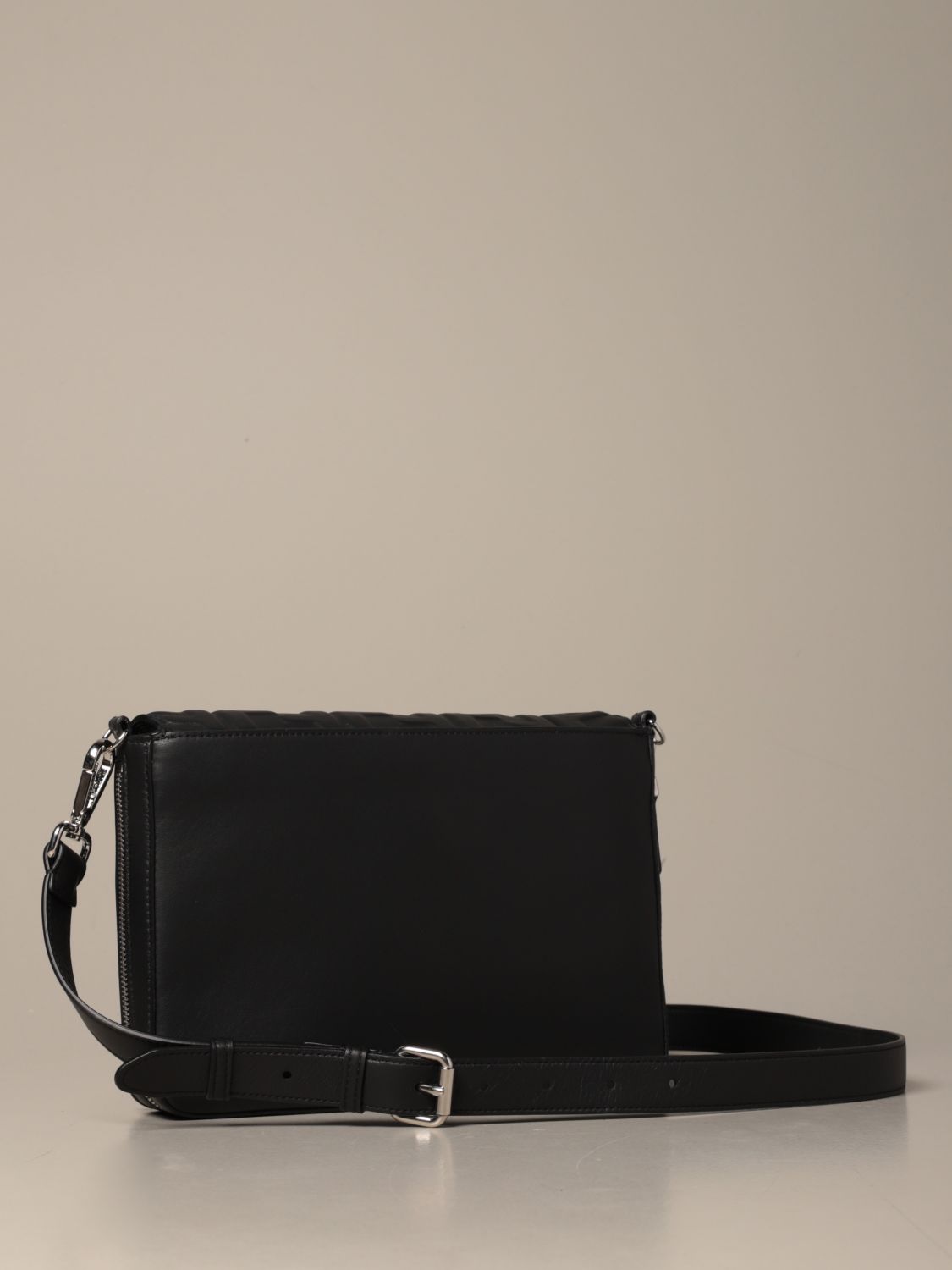 FENDI leather cross body bag with embossed FF logo Shoulder Bag