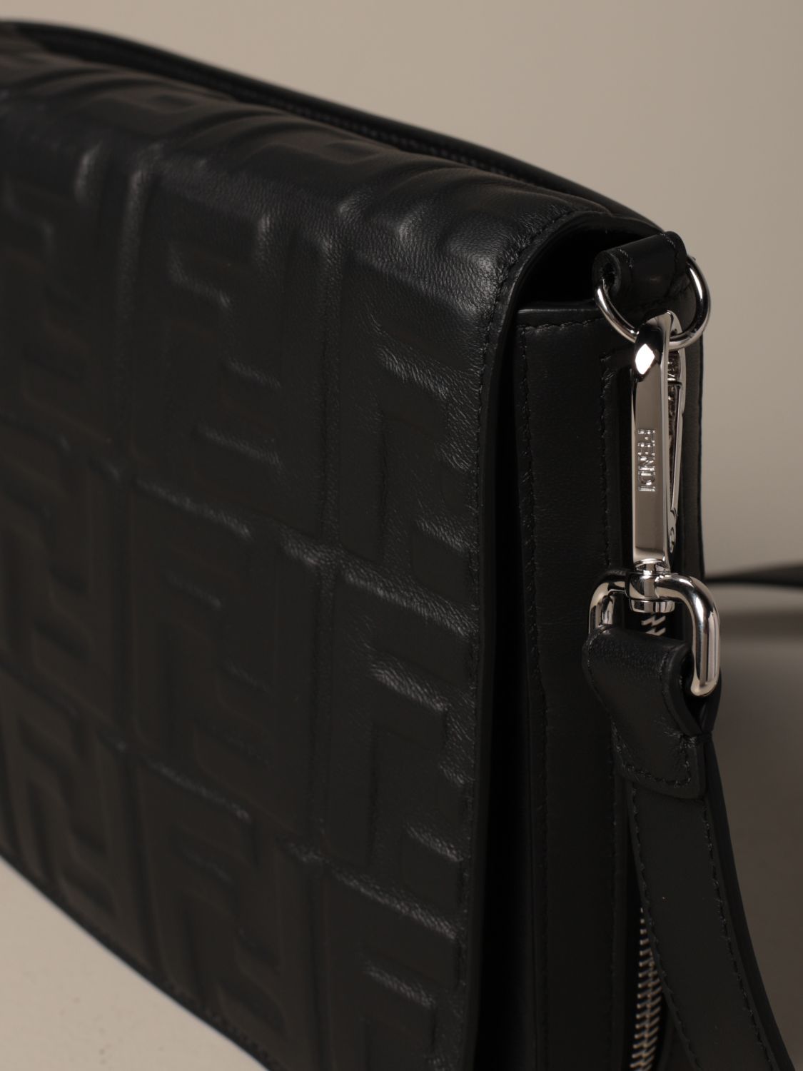 FENDI leather cross body bag with embossed FF logo Shoulder Bag