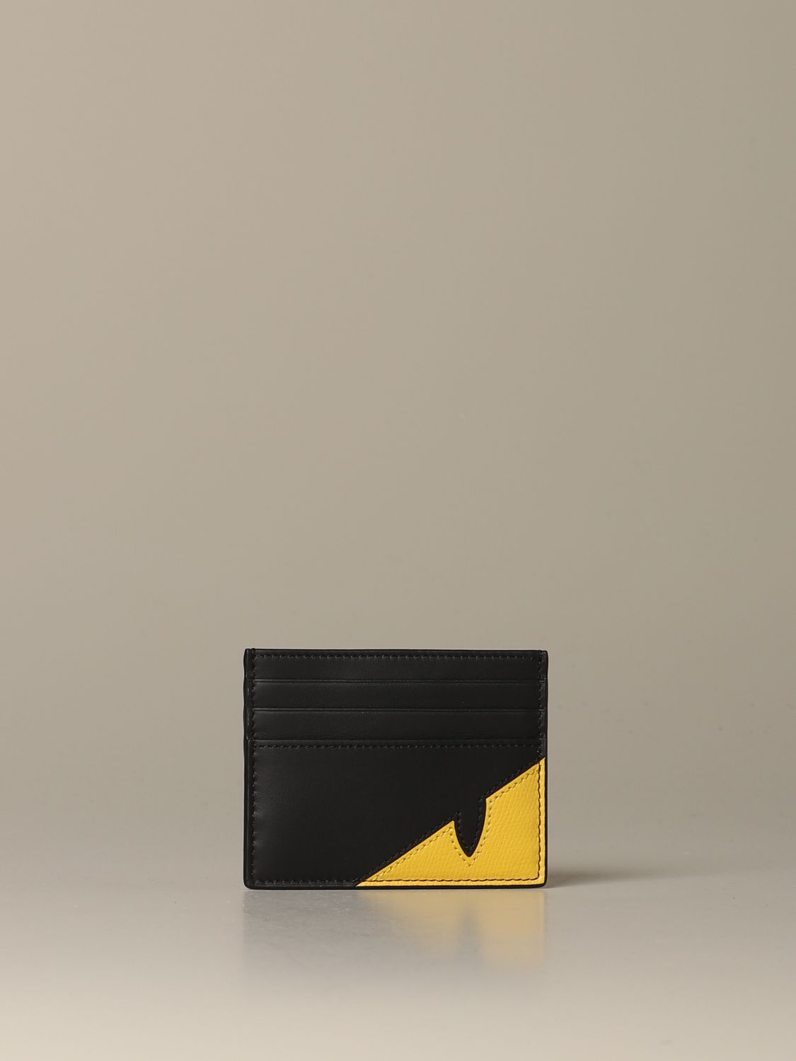 FENDI: credit card holder in leather with Bugs motif | Wallet Fendi Men