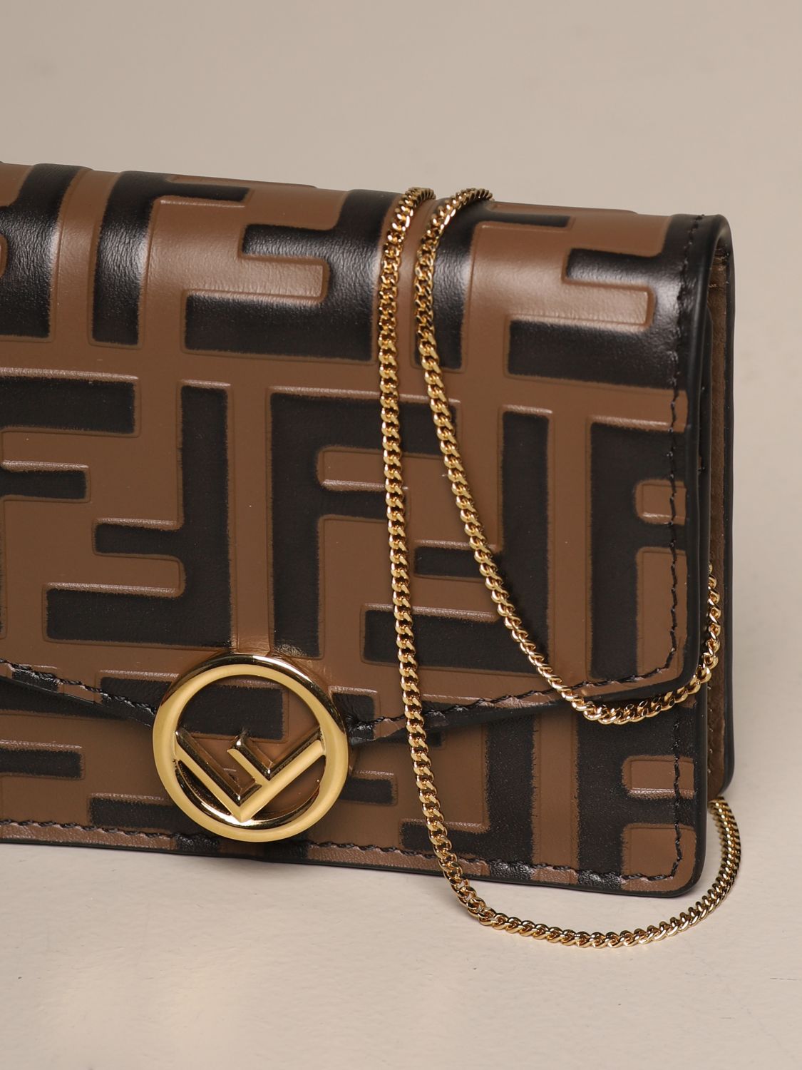 Micro Fendi leather bag with embossed FF logo | Mini Bag Fendi Women ...