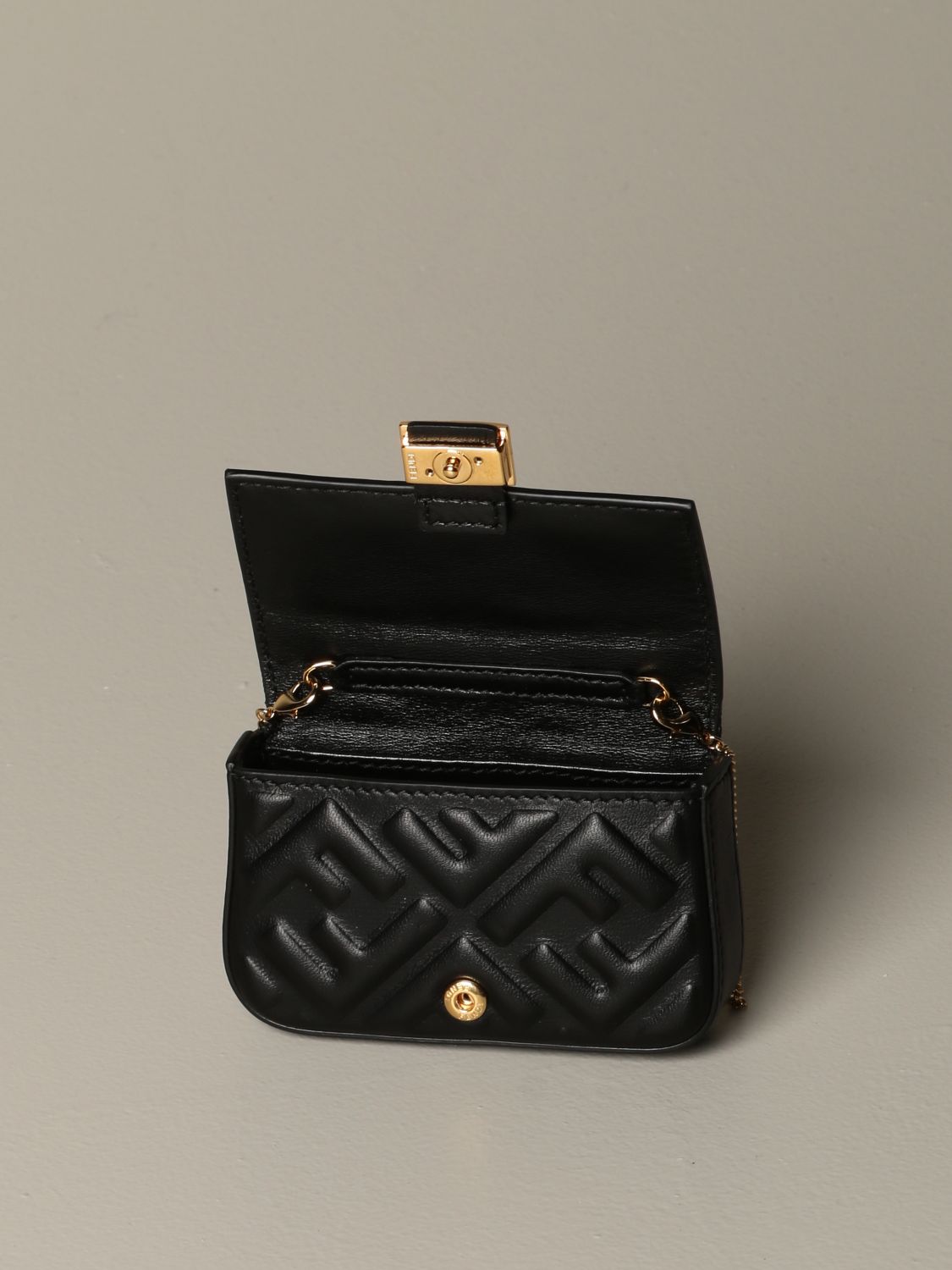 fendi black leather mini bag