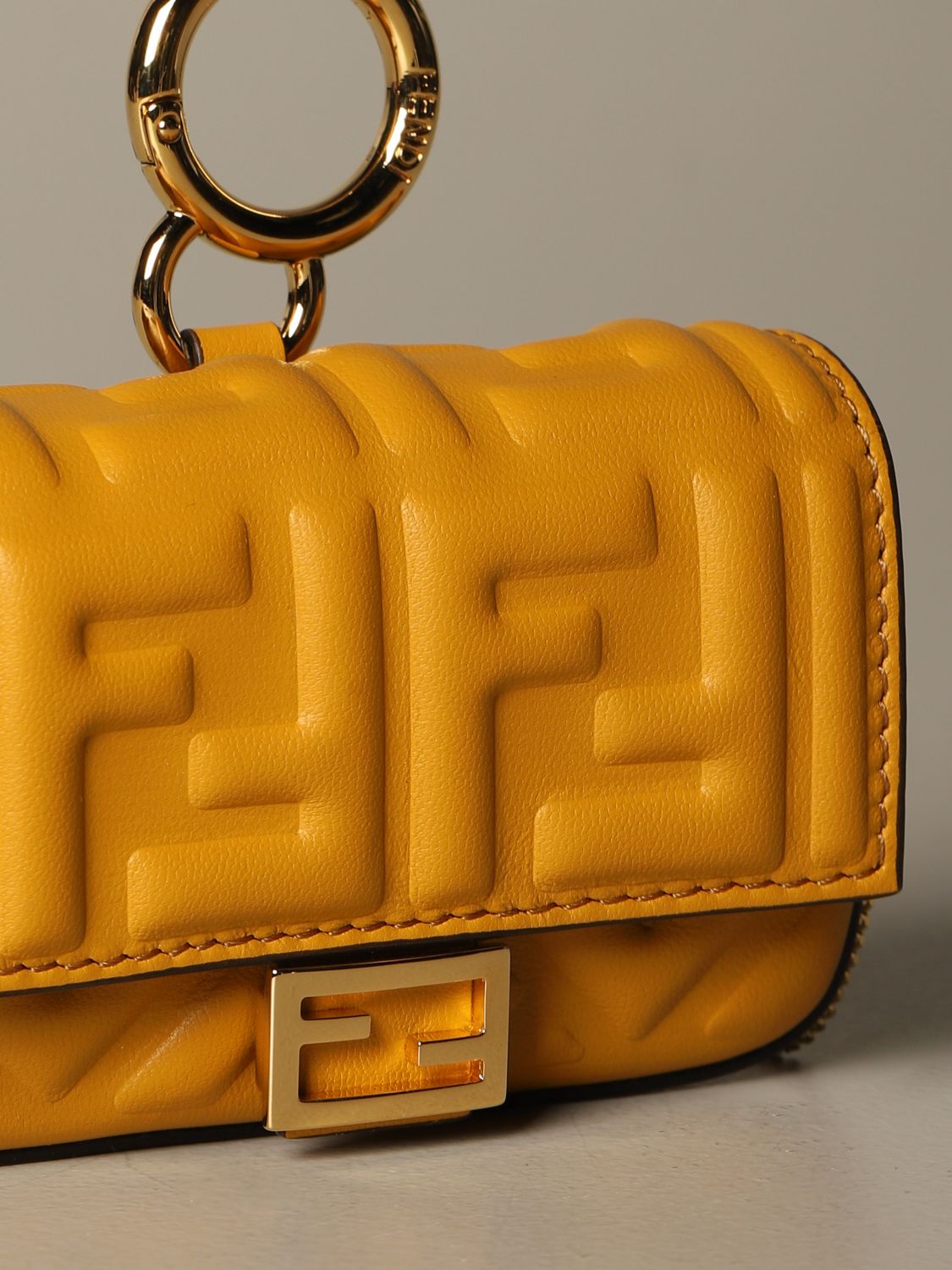 fendi ff leather shoulder bag