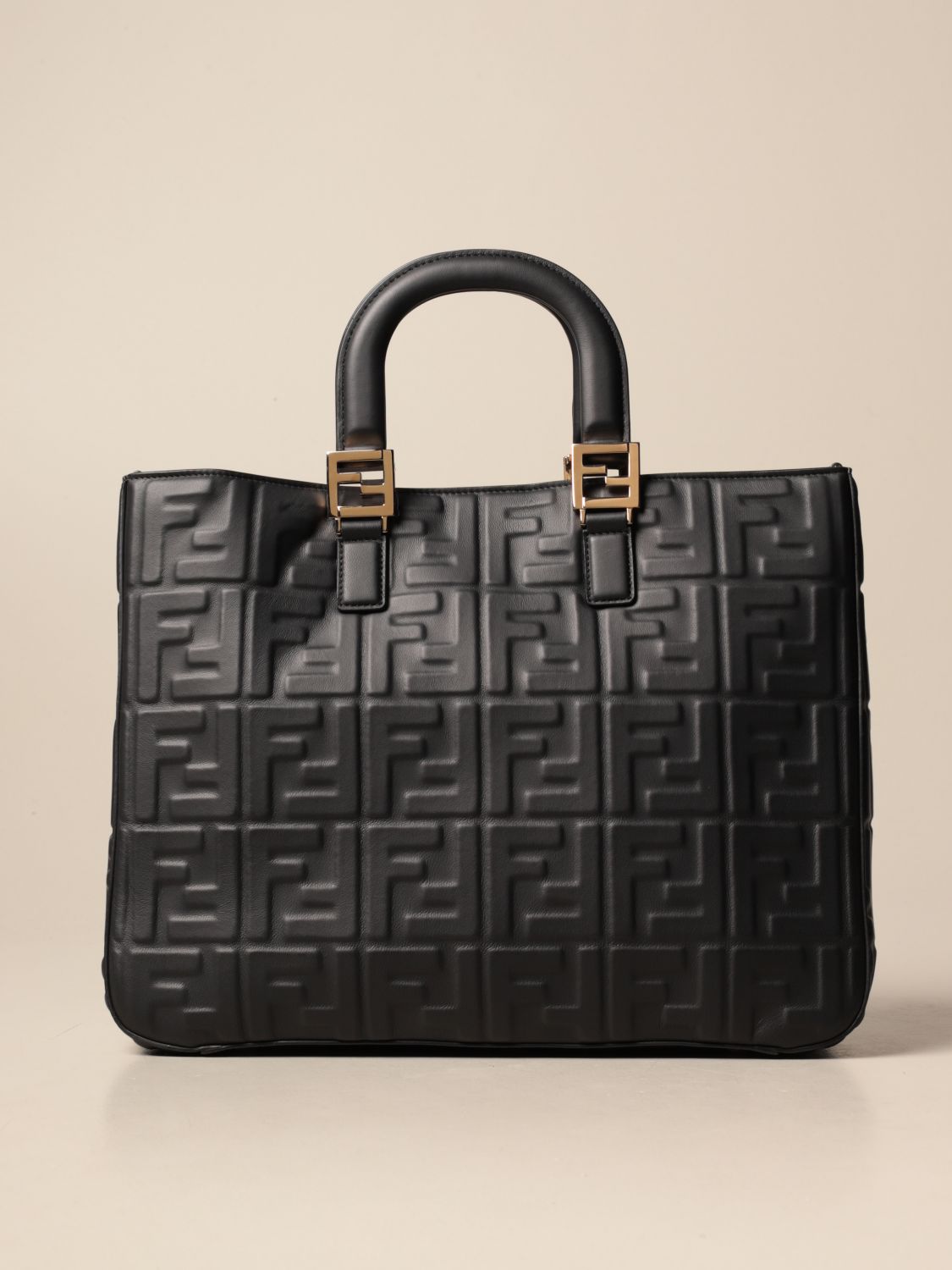 FENDI: tote bags for women - Black | Fendi tote bags 8BH368 A72V online on GIGLIO.COM