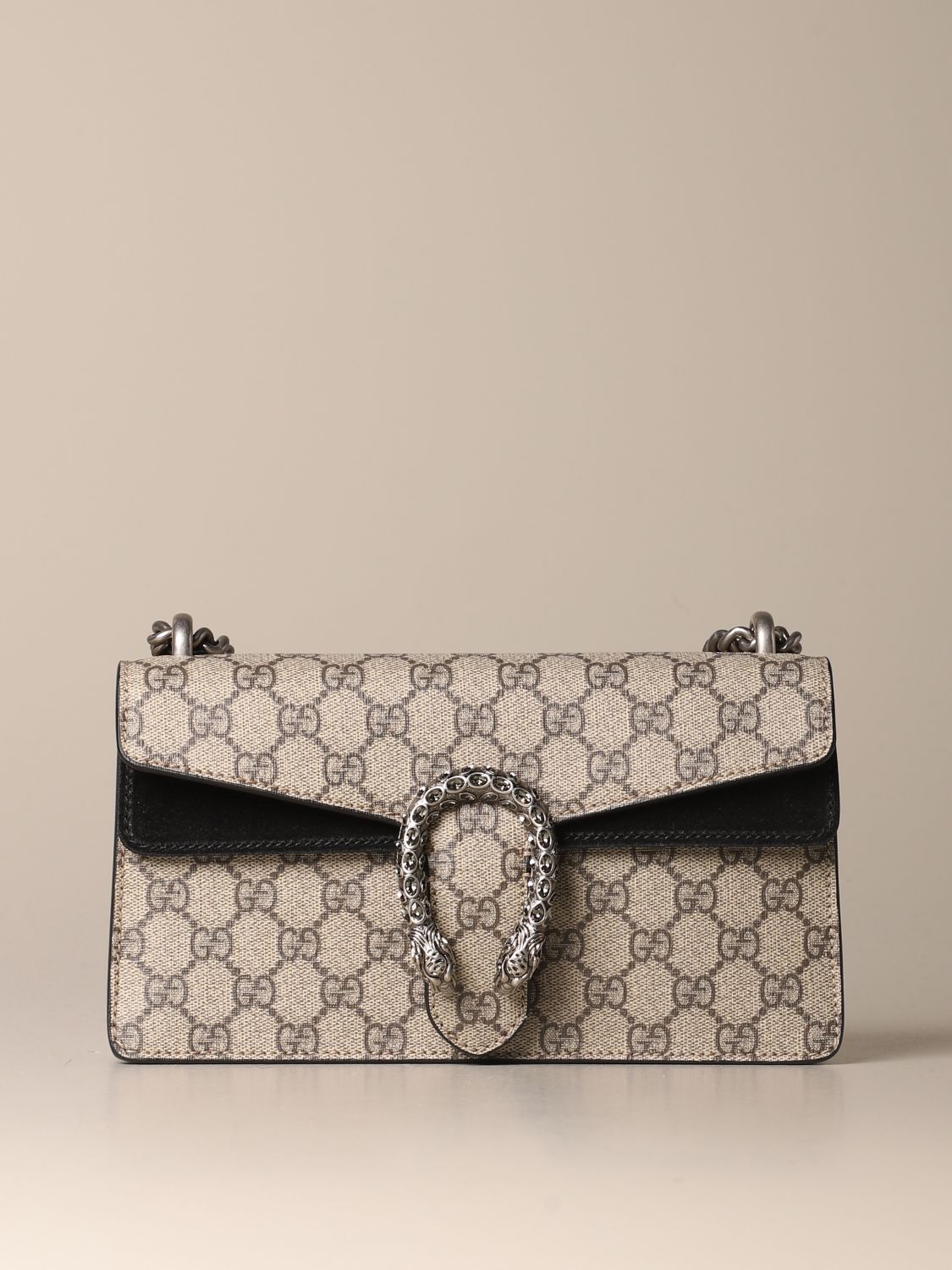 GUCCI: Small Dionysus shoulder bag in GG Supreme fabric - Black | Gucci
