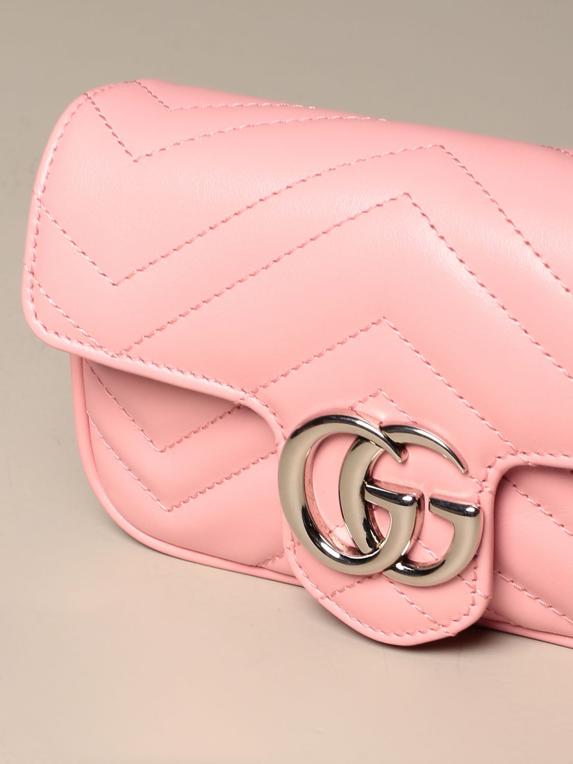 Gucci GG Marmont Pink Embroidery Super Mini Bag
