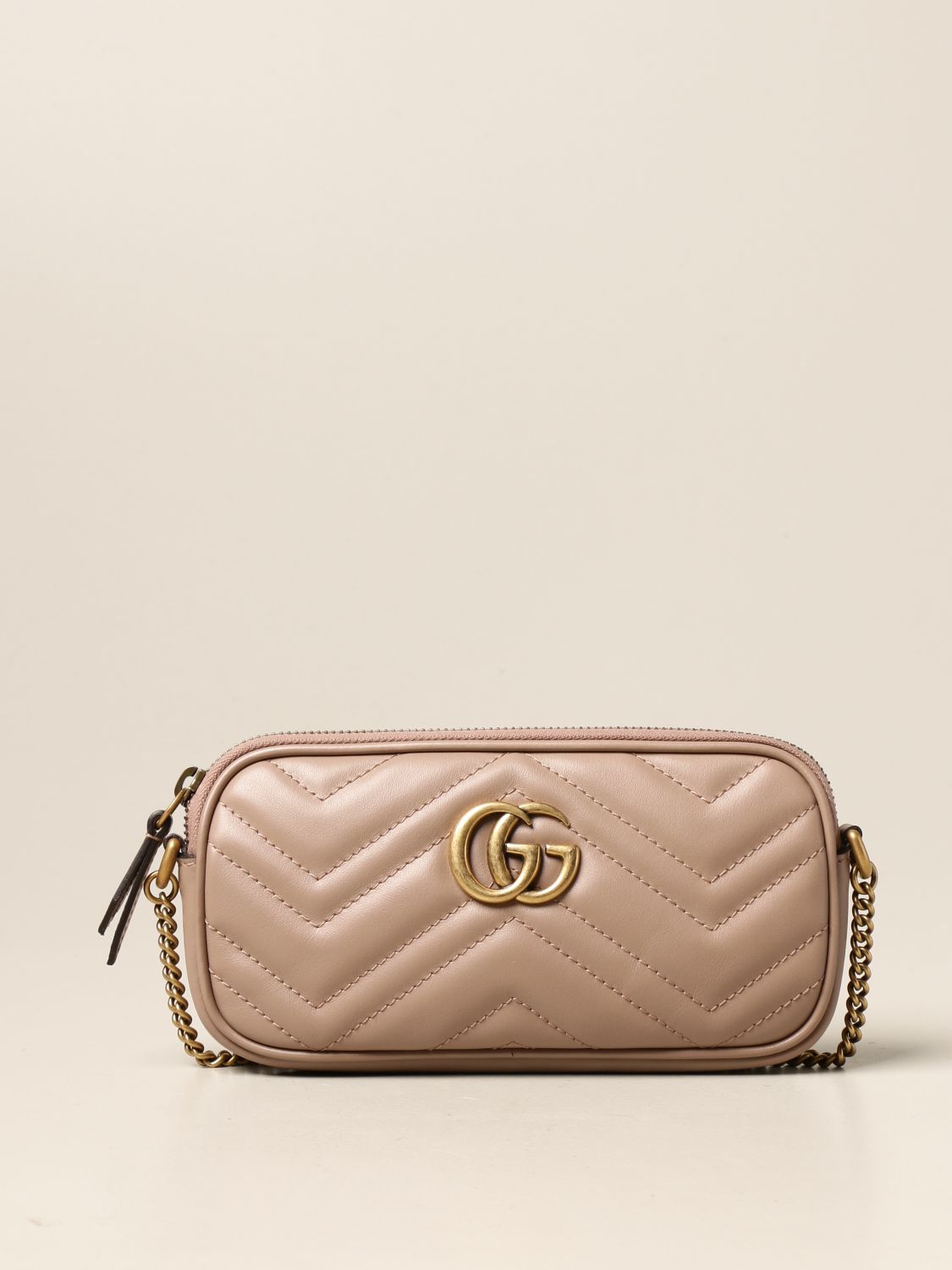 GUCCI: Marmont shoulder bag in quilted leather | Mini Bag Gucci Women Blush Pink | Mini Bag 